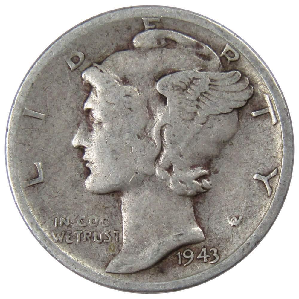 1943 S Mercury Dime VG Very Good 90% Silver 10c US Coin Collectible