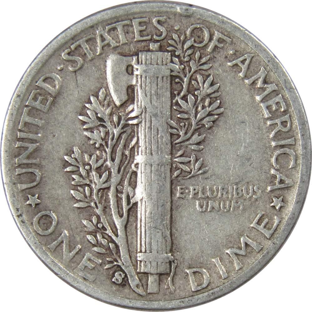 1943 S Mercury Dime F Fine 90% Silver 10c US Coin Collectible