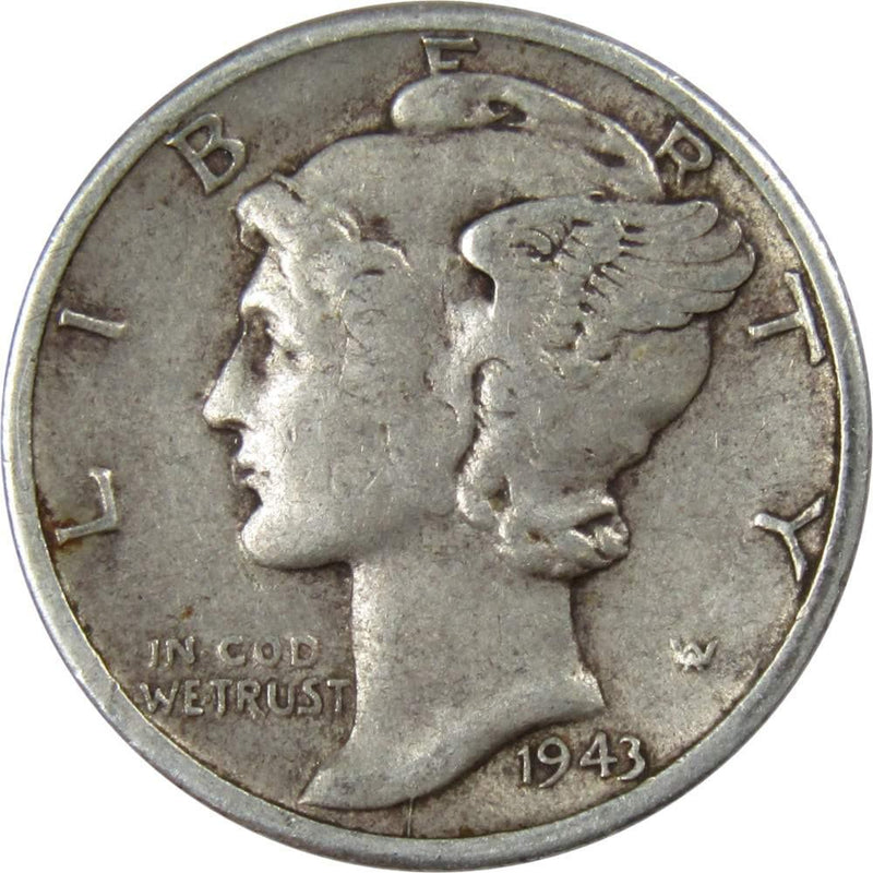 1943 S Mercury Dime VF Very Fine 90% Silver 10c US Coin Collectible - Mercury Dimes - Winged Liberty Dime - Profile Coins &amp; Collectibles