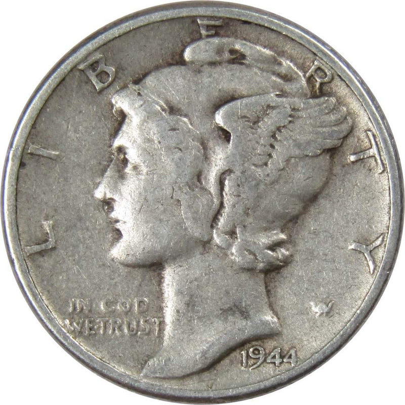 1944 Mercury Dime VF Very Fine 90% Silver 10c US Coin Collectible - Mercury Dimes - Winged Liberty Dime - Profile Coins &amp; Collectibles
