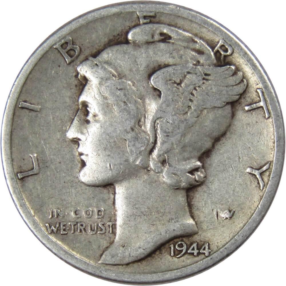 1944 D Mercury Dime F Fine 90% Silver 10c US Coin Collectible