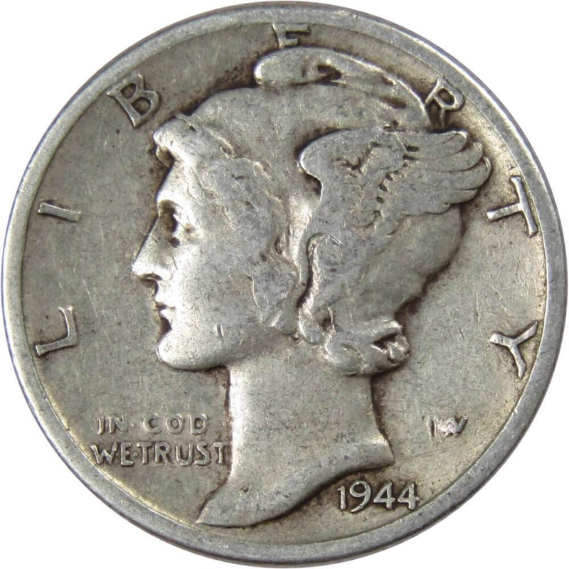 1944 D Mercury Dime F Fine 90% Silver 10c US Coin Collectible - Mercury Dimes - Winged Liberty Dime - Profile Coins &amp; Collectibles
