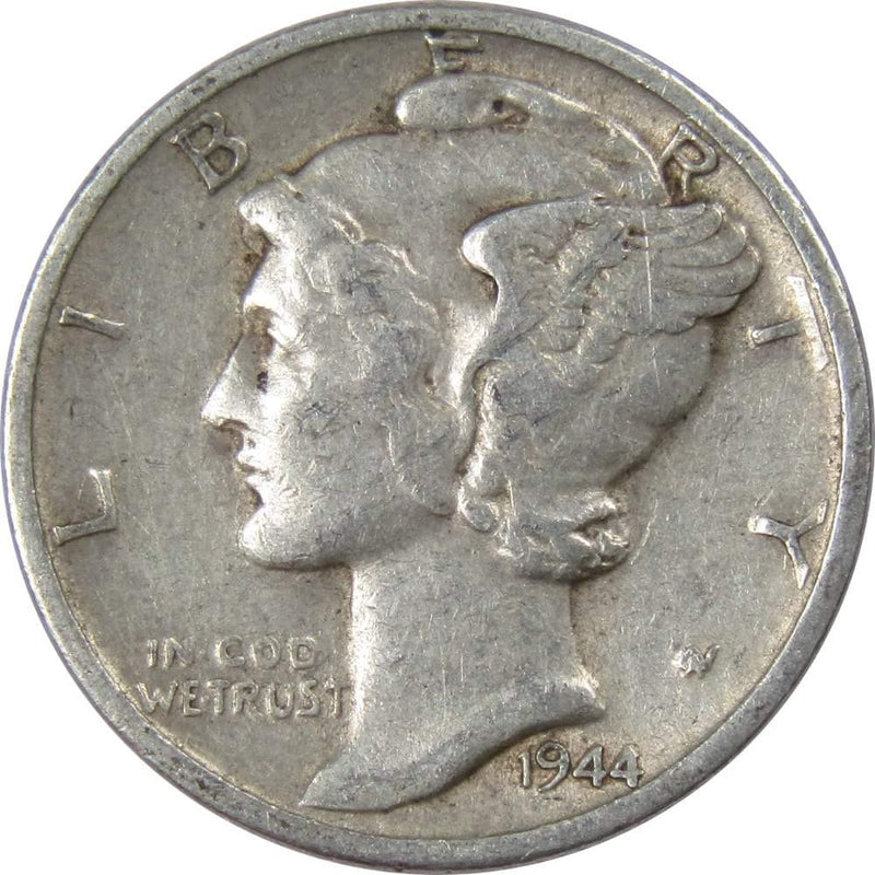 1944 D Mercury Dime VF Very Fine 90% Silver 10c US Coin Collectible - Mercury Dimes - Winged Liberty Dime - Profile Coins &amp; Collectibles