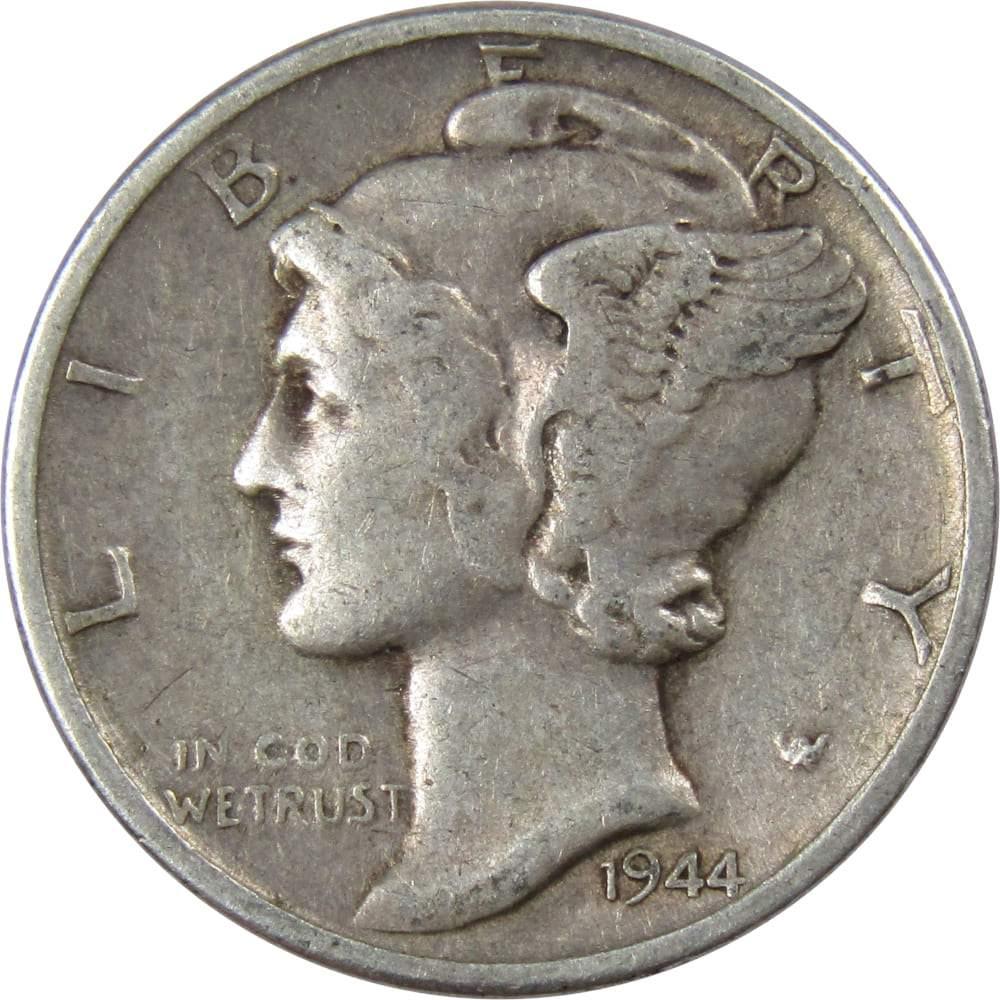 1944 S Mercury Dime F Fine 90% Silver 10c US Coin Collectible