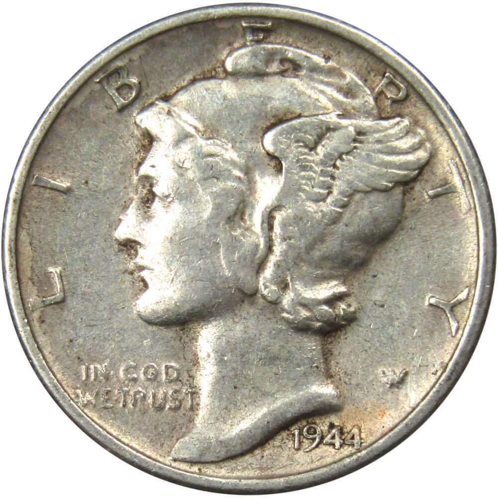 1944 S Mercury Dime XF EF Extremely Fine 90% Silver 10c US Coin Collectible