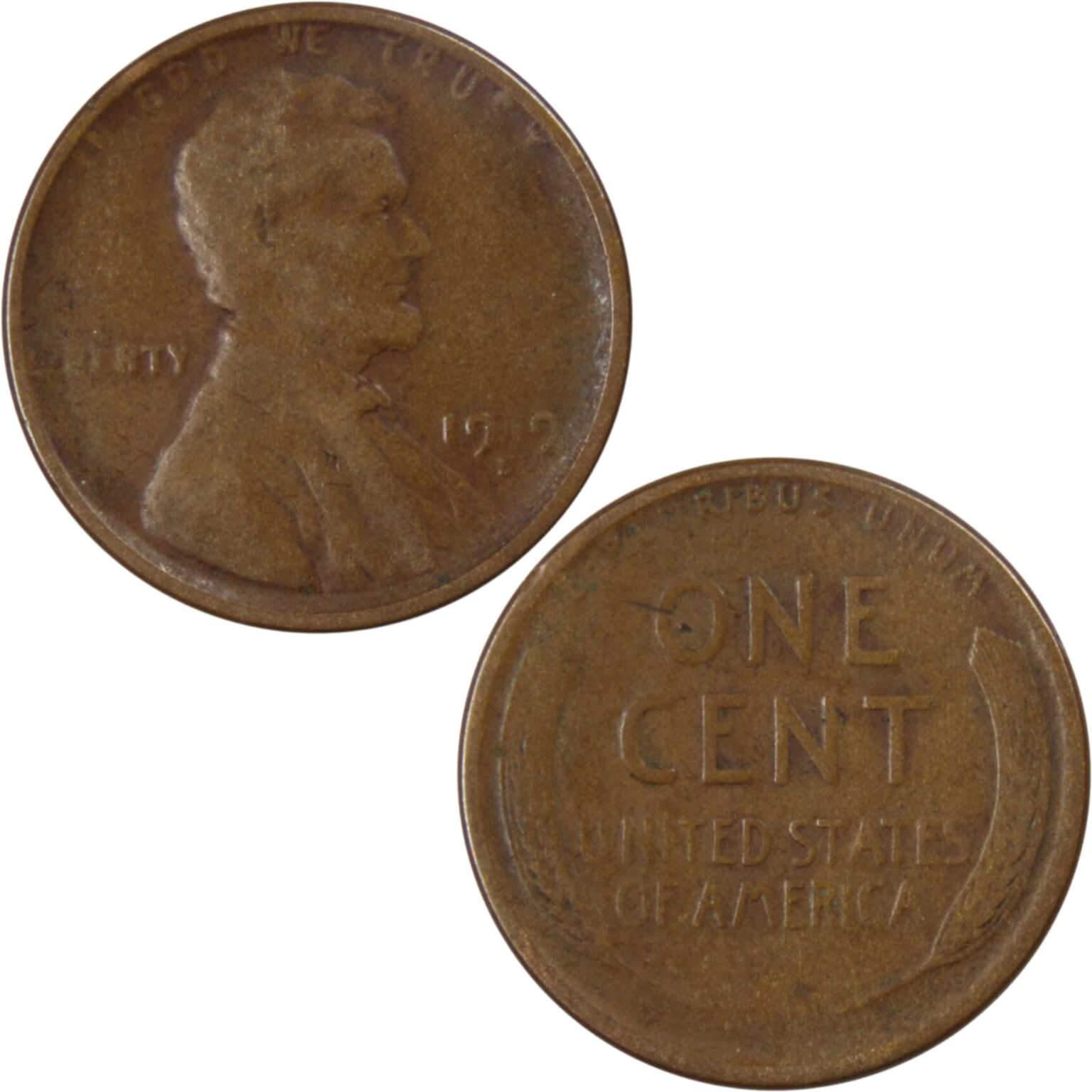 1919 S Lincoln Wheat Cent VG Very Good Bronze Penny 1c Coin Collectible