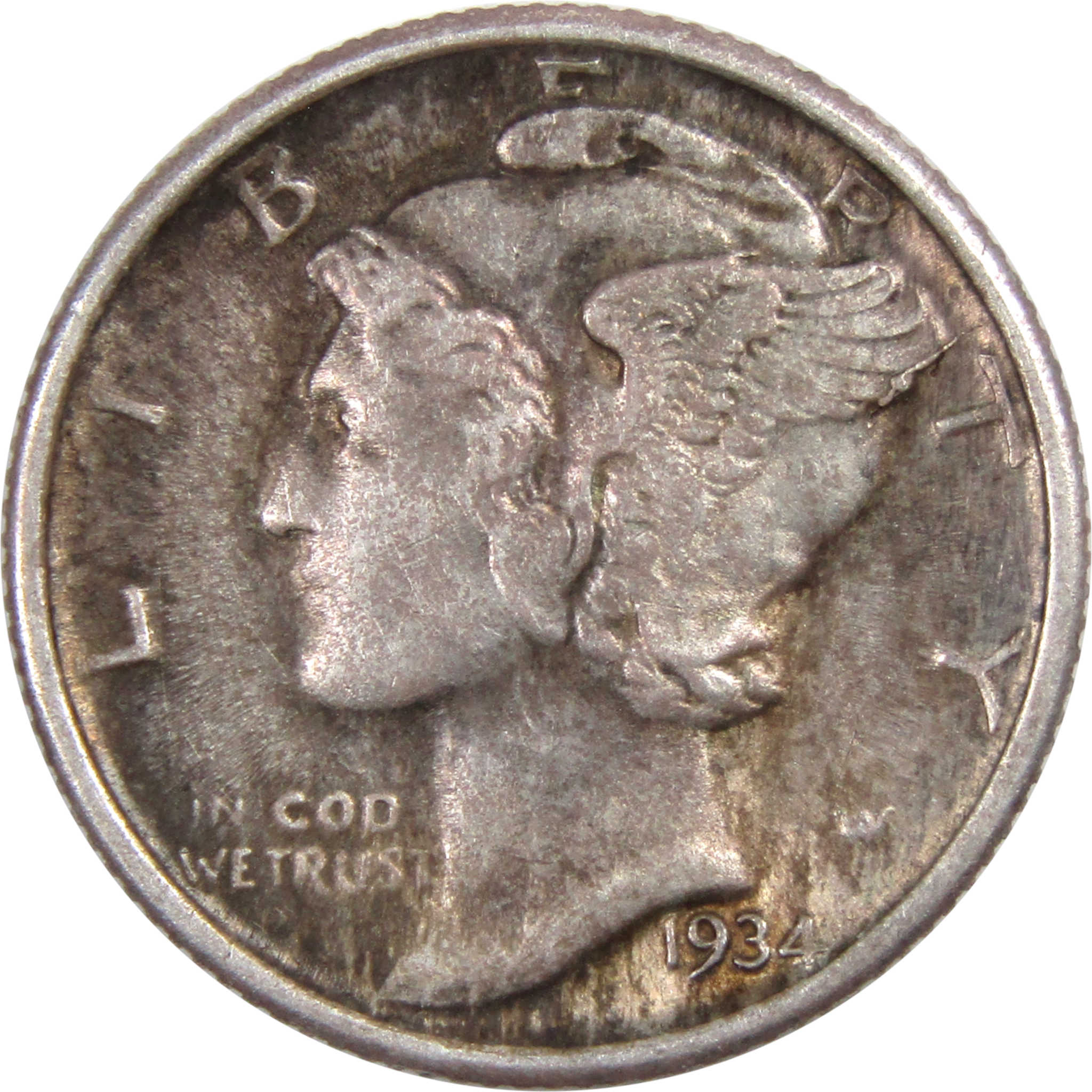 1934 Mercury Dime AU About Uncirculated 90% Silver 10c Coin SKU:I3807