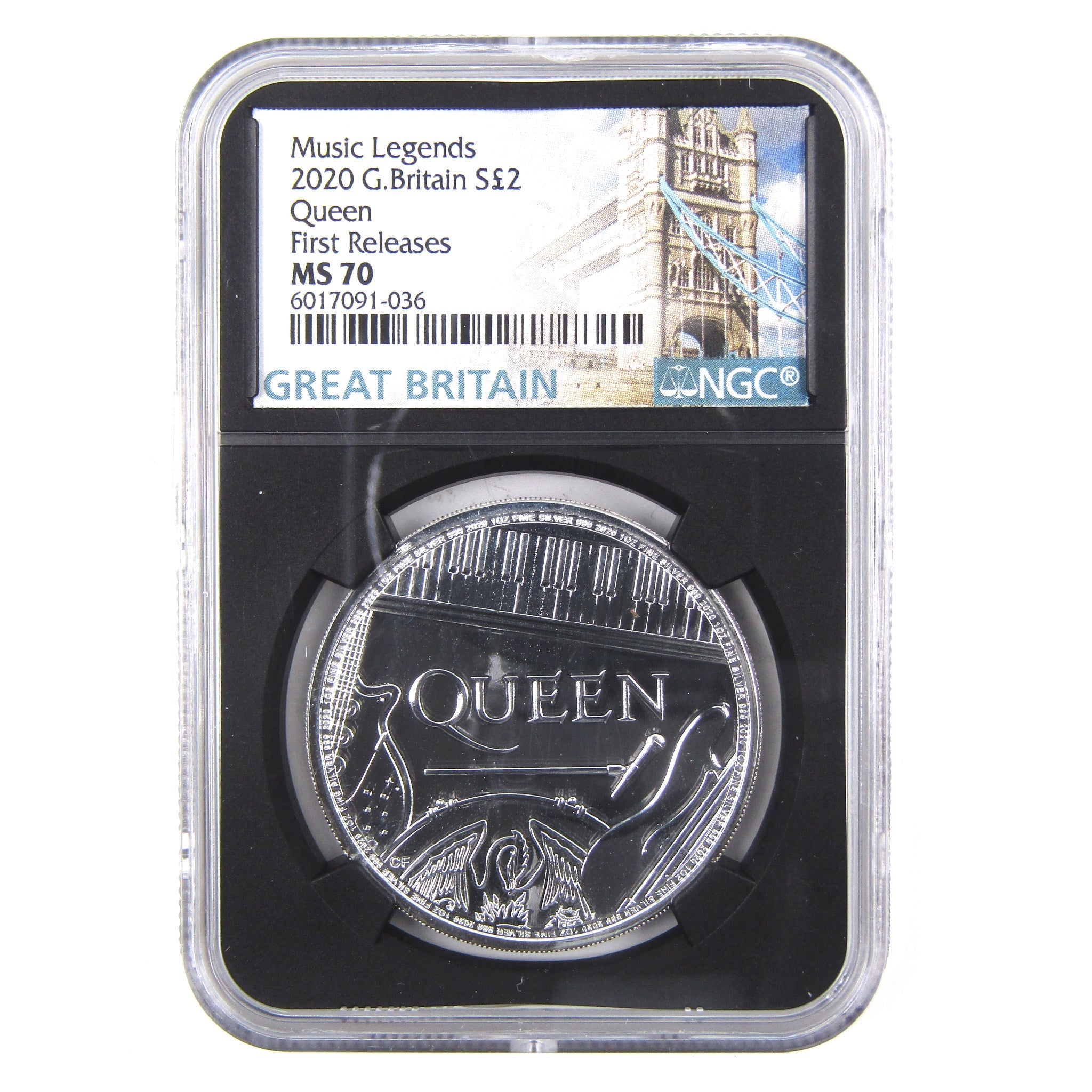 Music Legends Queen MS70 NGC Silver 2020 UK First Releases SKU:CPC1621