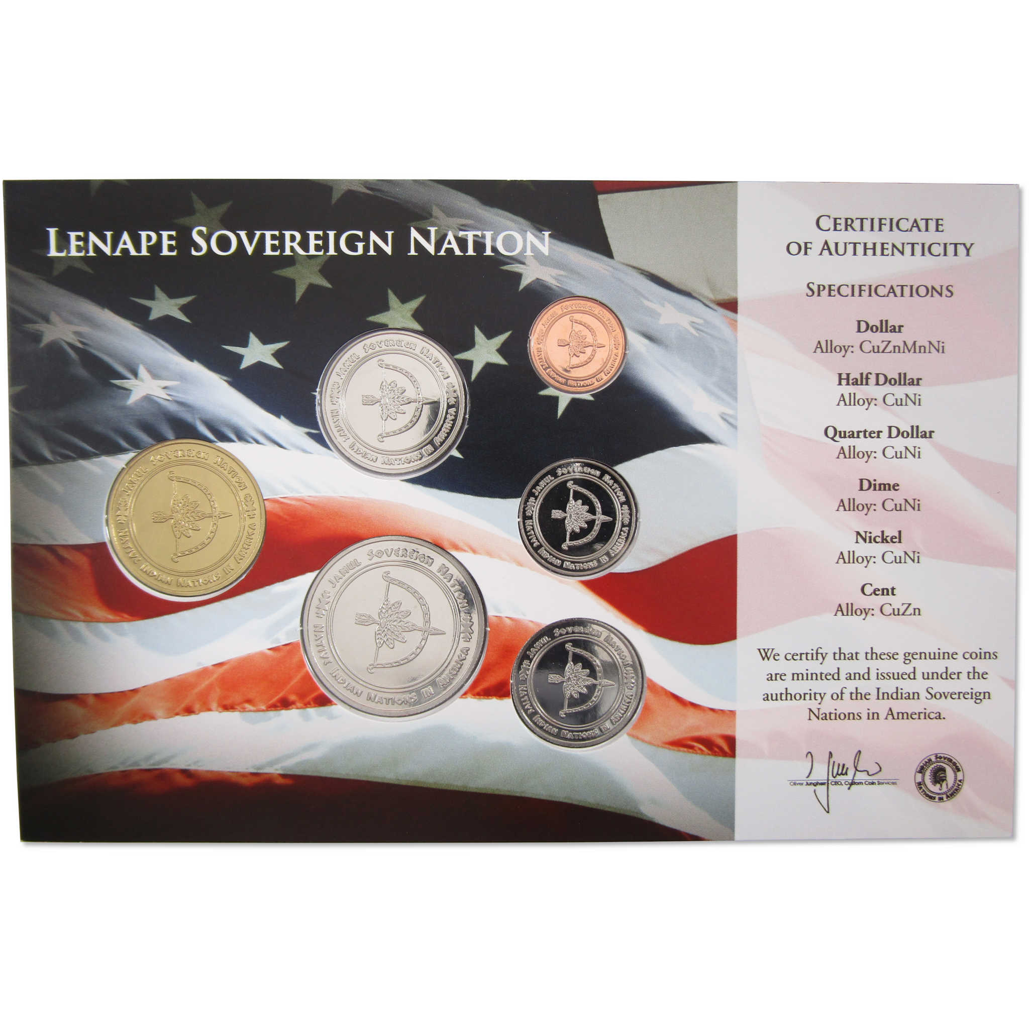 2020 Jamul Native American Lenape Sovereign Nation Uncirculated Coin Set