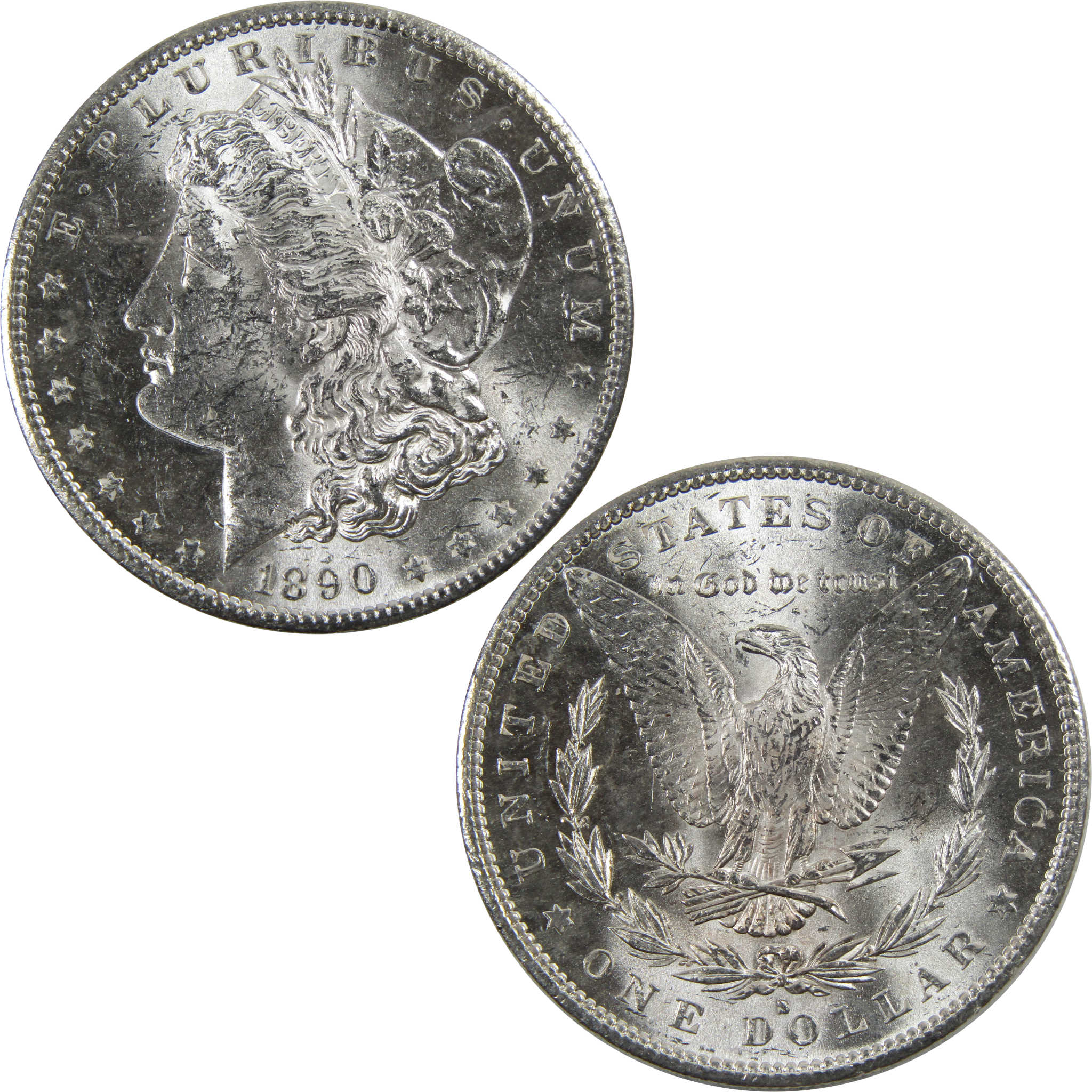 1890 S Morgan Dollar BU Uncirculated 90% Silver $1 Coin SKU:I4921 - Morgan coin - Morgan silver dollar - Morgan silver dollar for sale - Profile Coins &amp; Collectibles