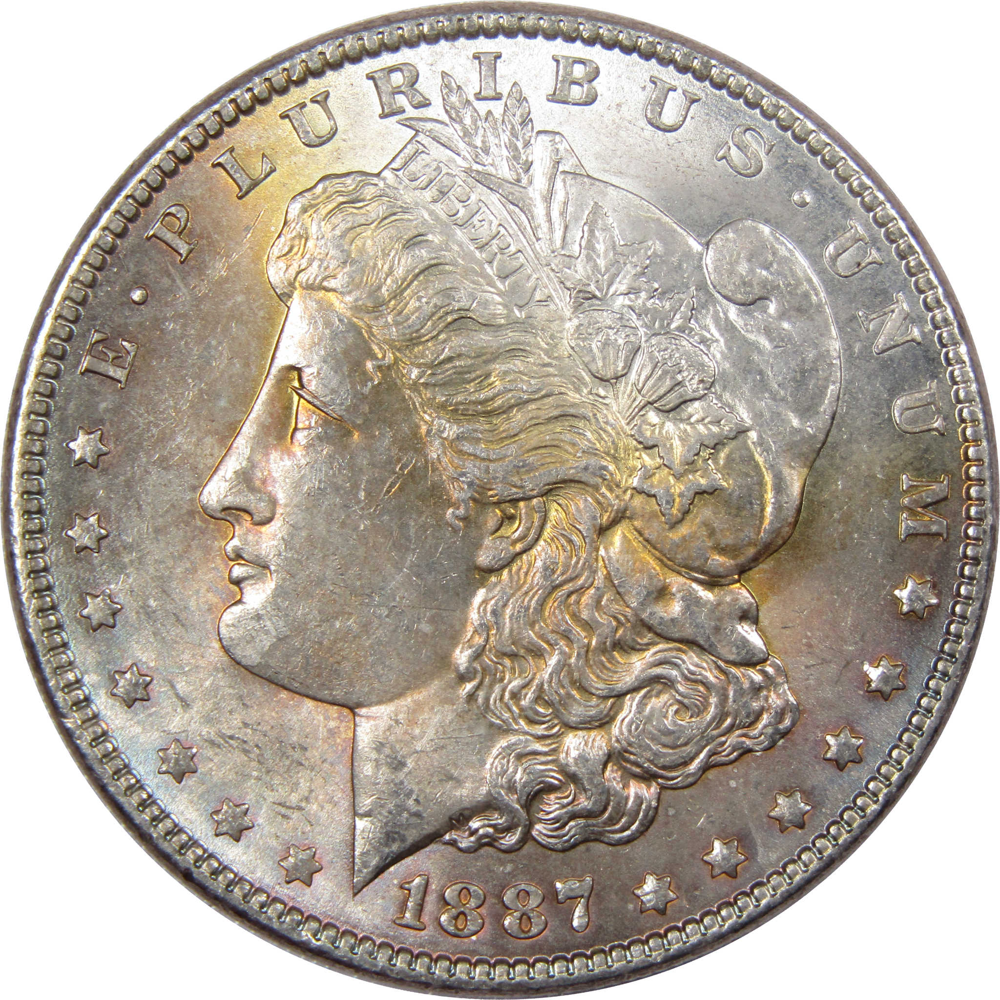 1887 Morgan Dollar BU Uncirculated Mint State Silver Toned SKU:I1211