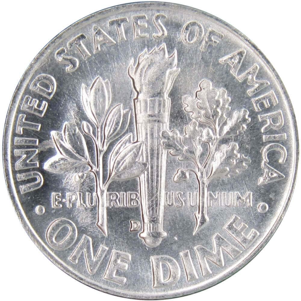 1954 D Roosevelt Dime BU Uncirculated Mint State 90% Silver 10c US Coin