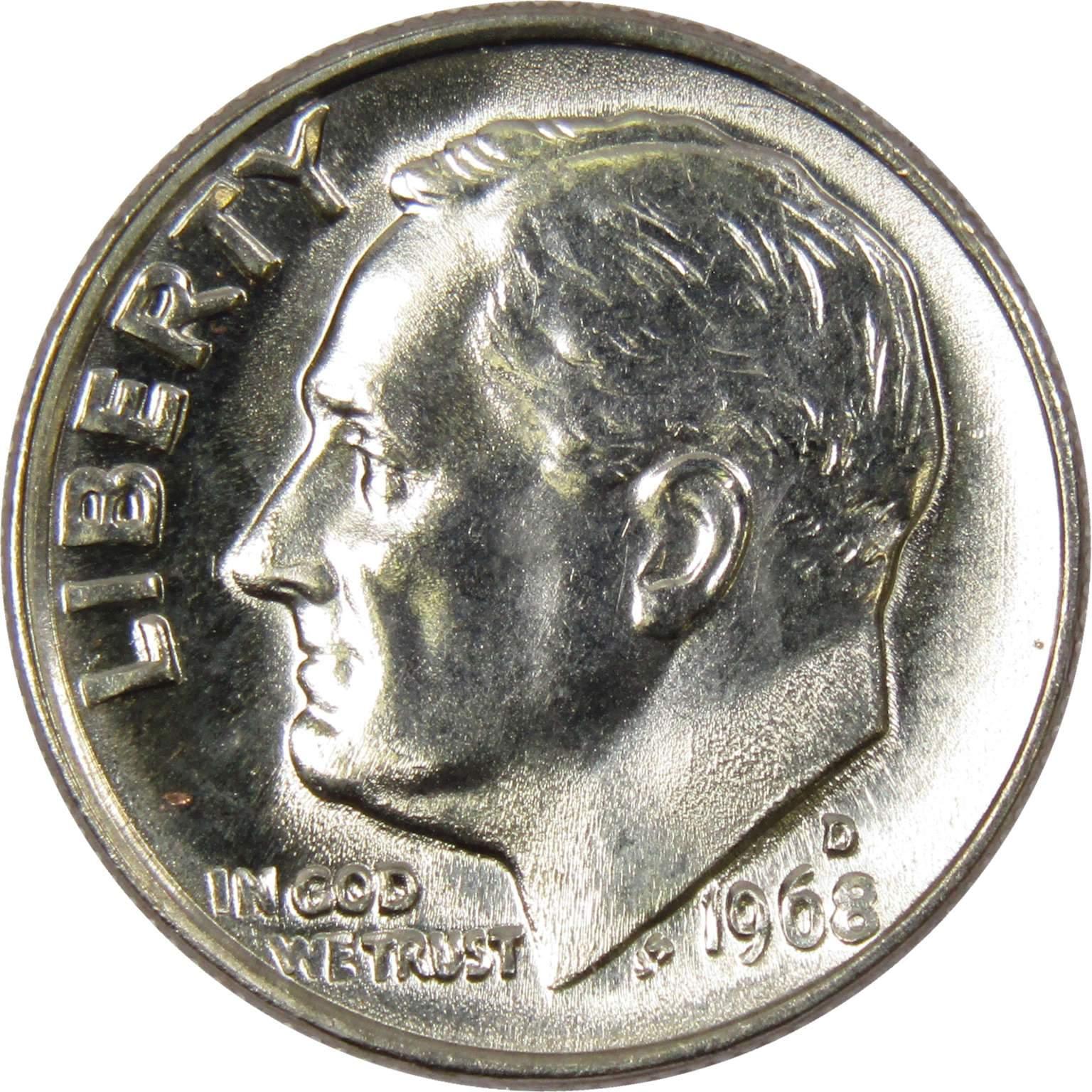 1968 D Roosevelt Dime BU Uncirculated Mint State 10c US Coin Collectible