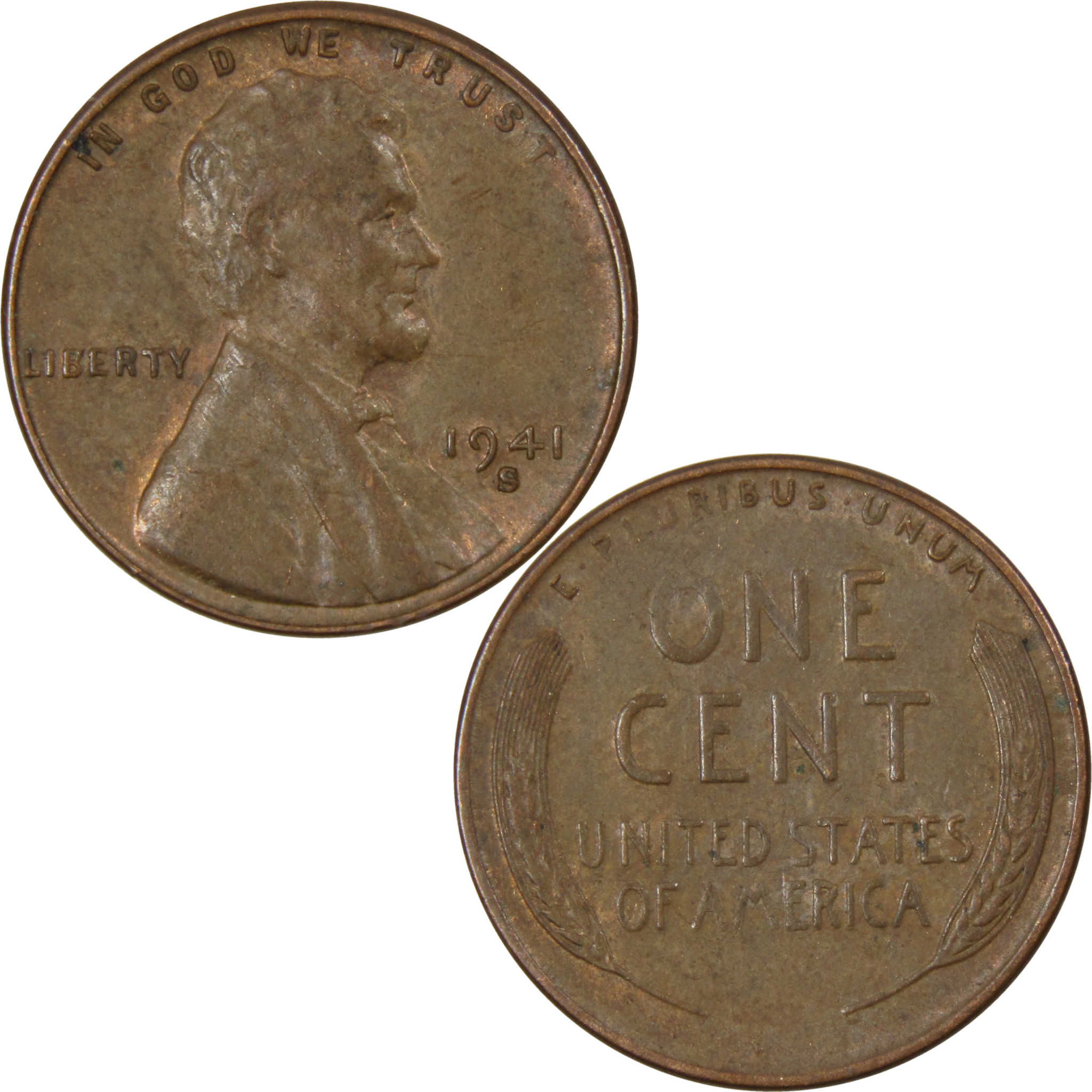 1941 S Lincoln Wheat Cent AG About Good Bronze Penny 1c Coin Collectible