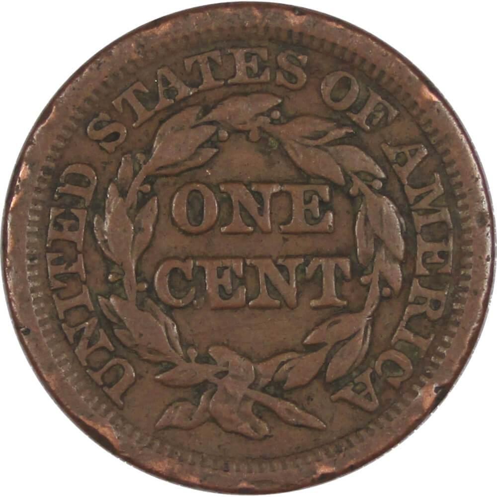 1849 Braided Hair Large Cent Copper Penny 1c US Type Coin Collectible