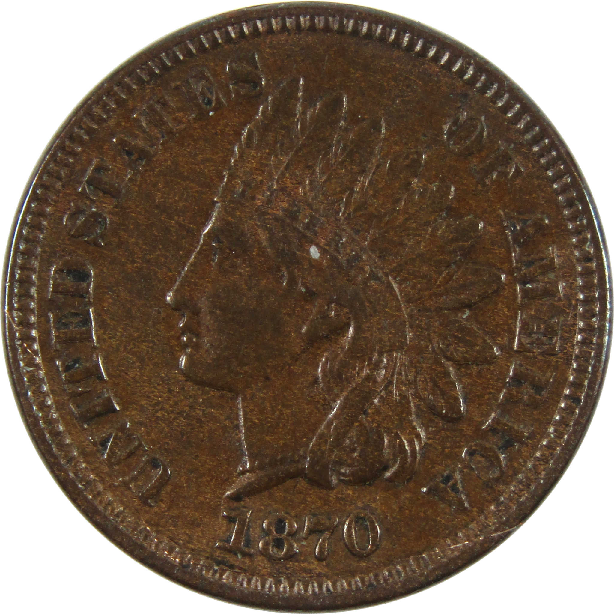 1870 Indian Head Cent XF EF Extremely Fine Penny 1c Coin SKU:I7375