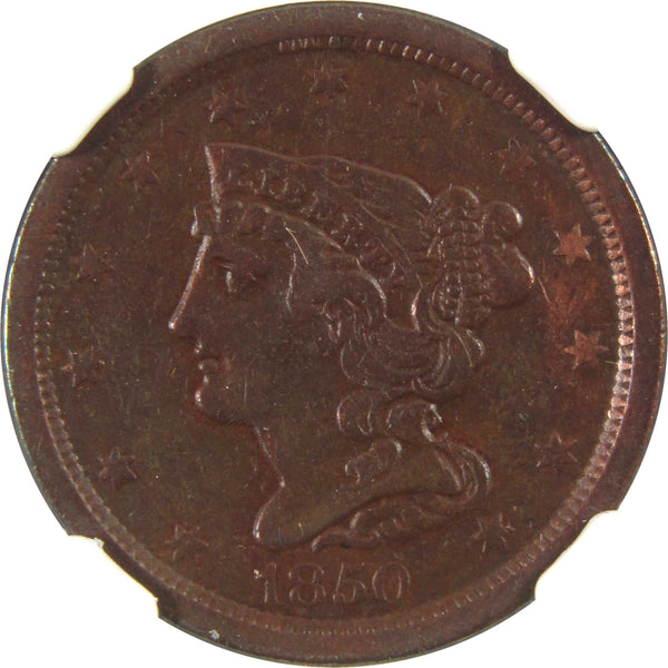 1853 Braided Hair Half Cent- VG Details