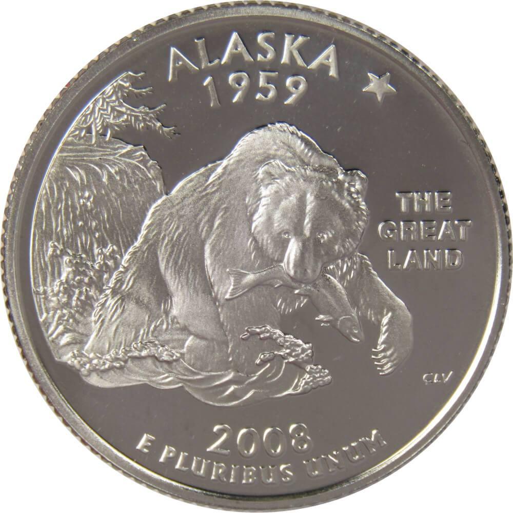 2008 S Alaska State Quarter Choice Proof Clad 25c US Coin Collectible