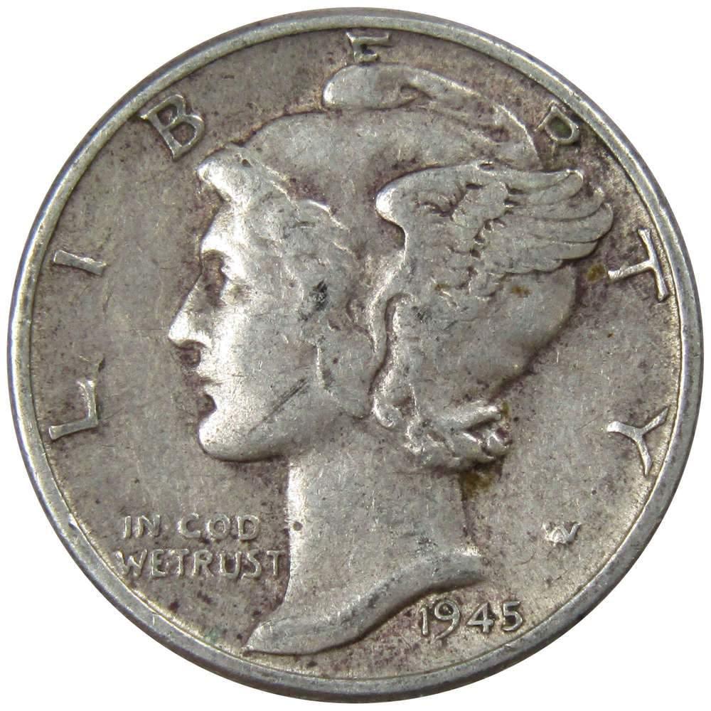 1945 Mercury Dime XF EF Extremely Fine 90% Silver 10c US Coin Collectible