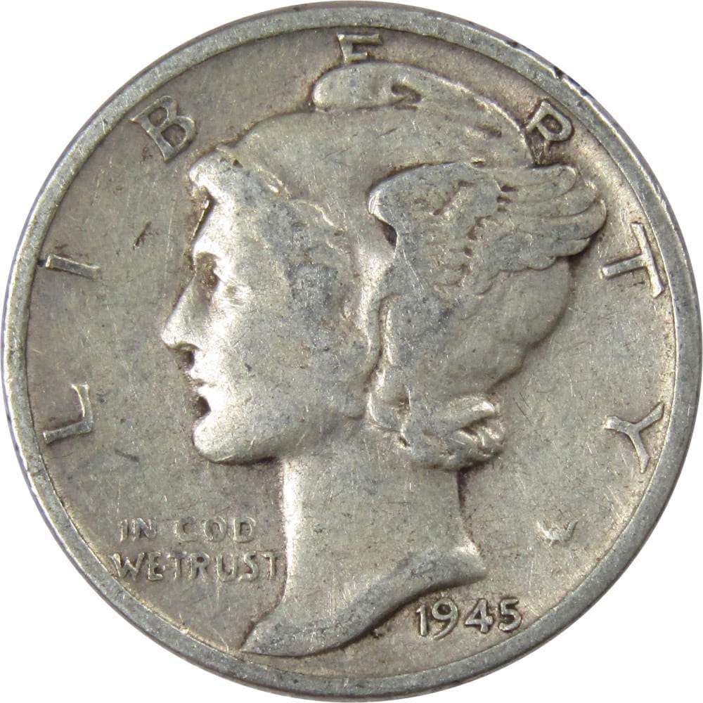 1945 D Mercury Dime VG Very Good 90% Silver 10c US Coin Collectible