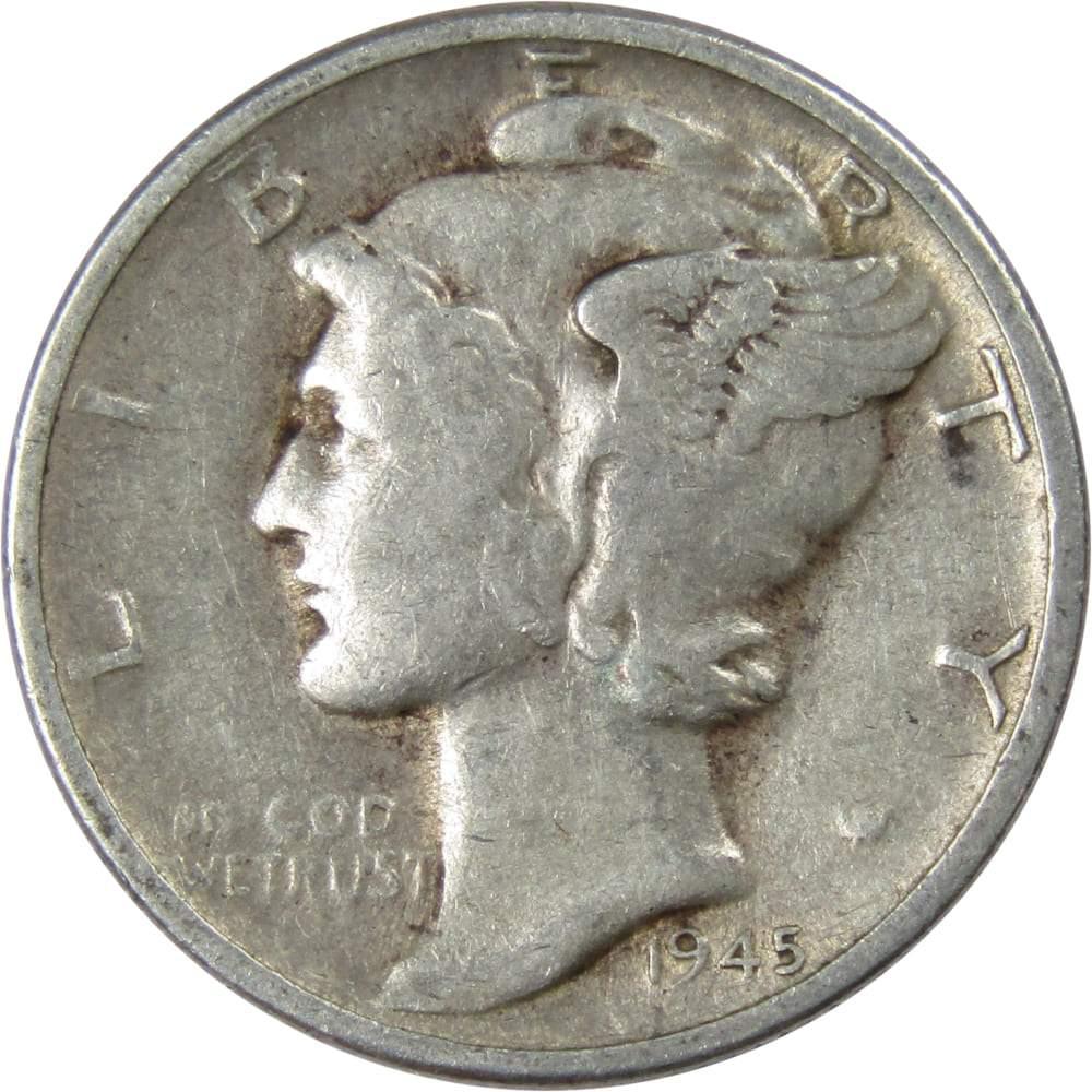 1945 D Mercury Dime VF Very Fine 90% Silver 10c US Coin Collectible