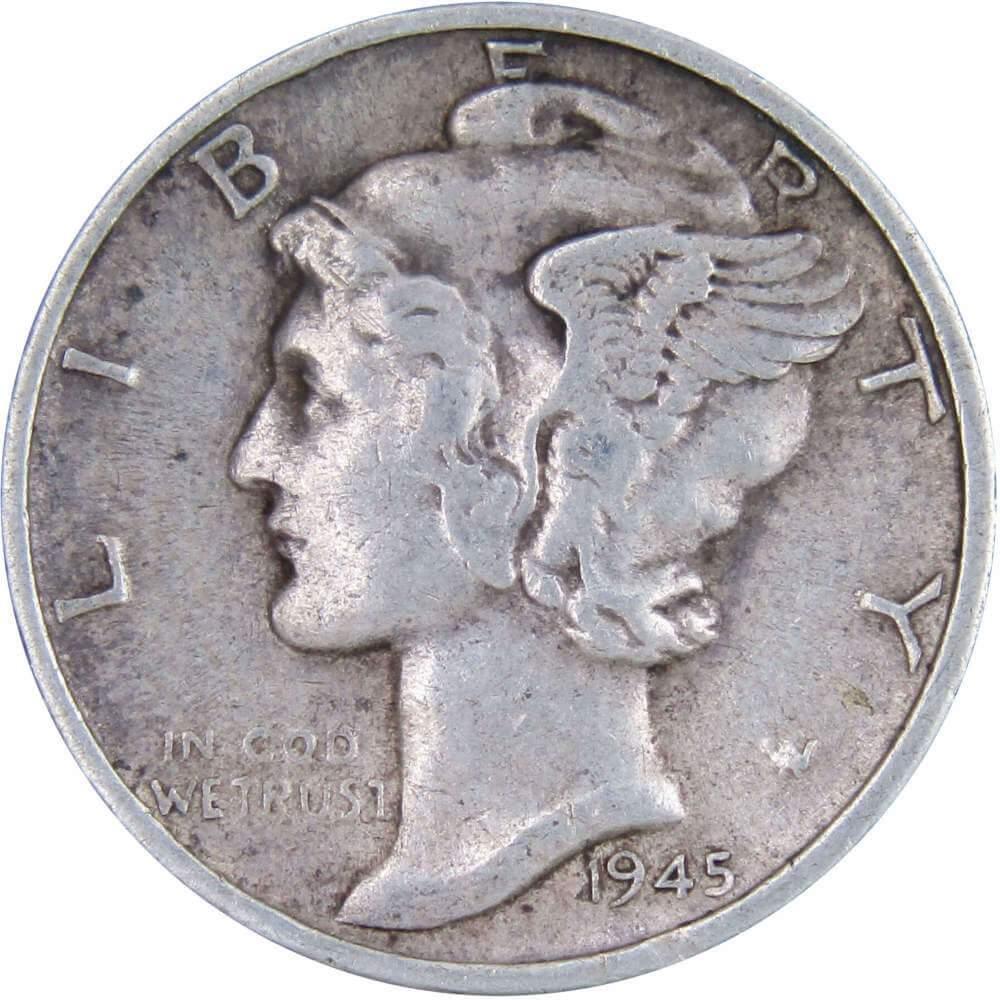 1945 S Mercury Dime XF EF Extremely Fine 90% Silver 10c US Coin Collectible