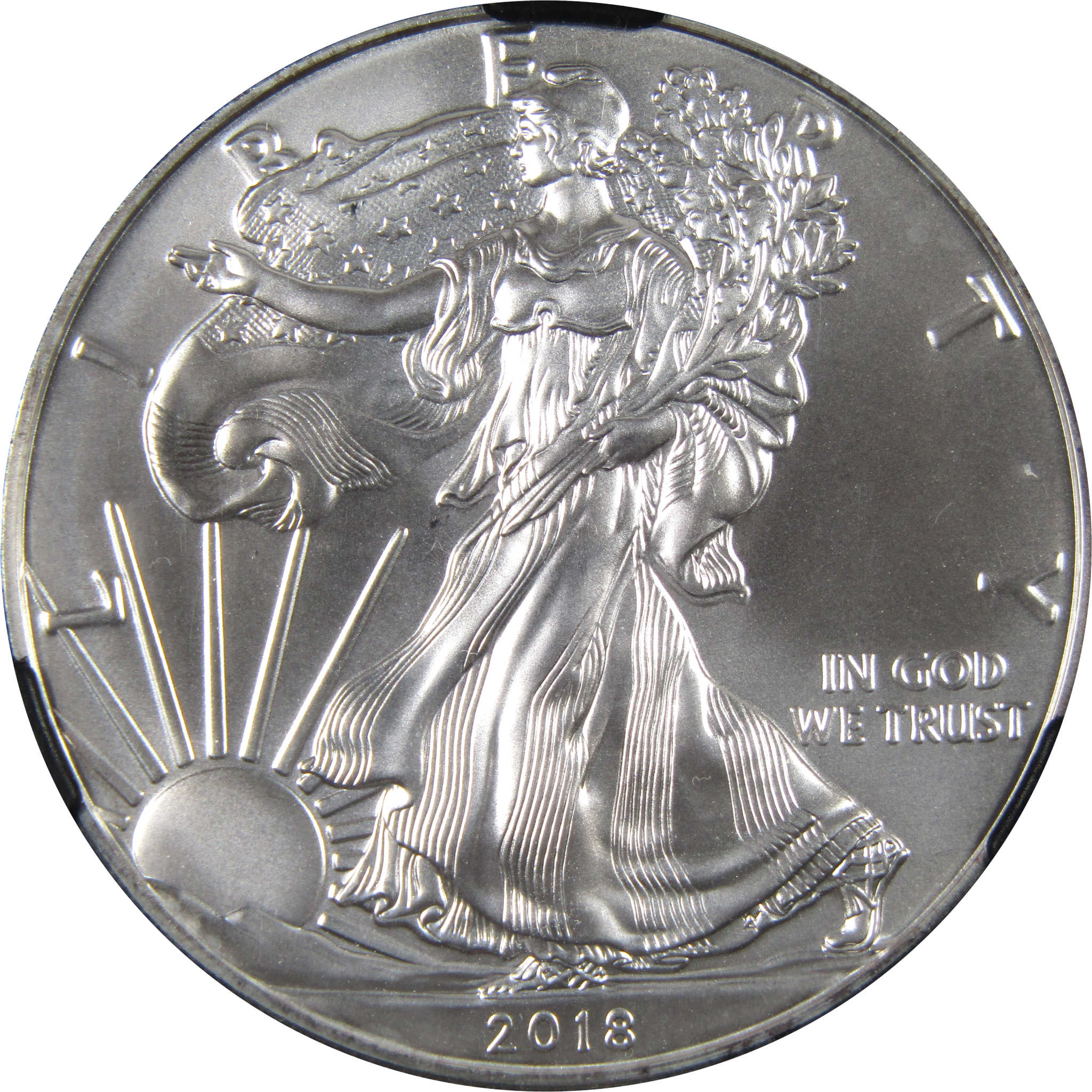 2018 American Silver Eagle Dollar MS 70 NGC First Releases SKU:CPC3037