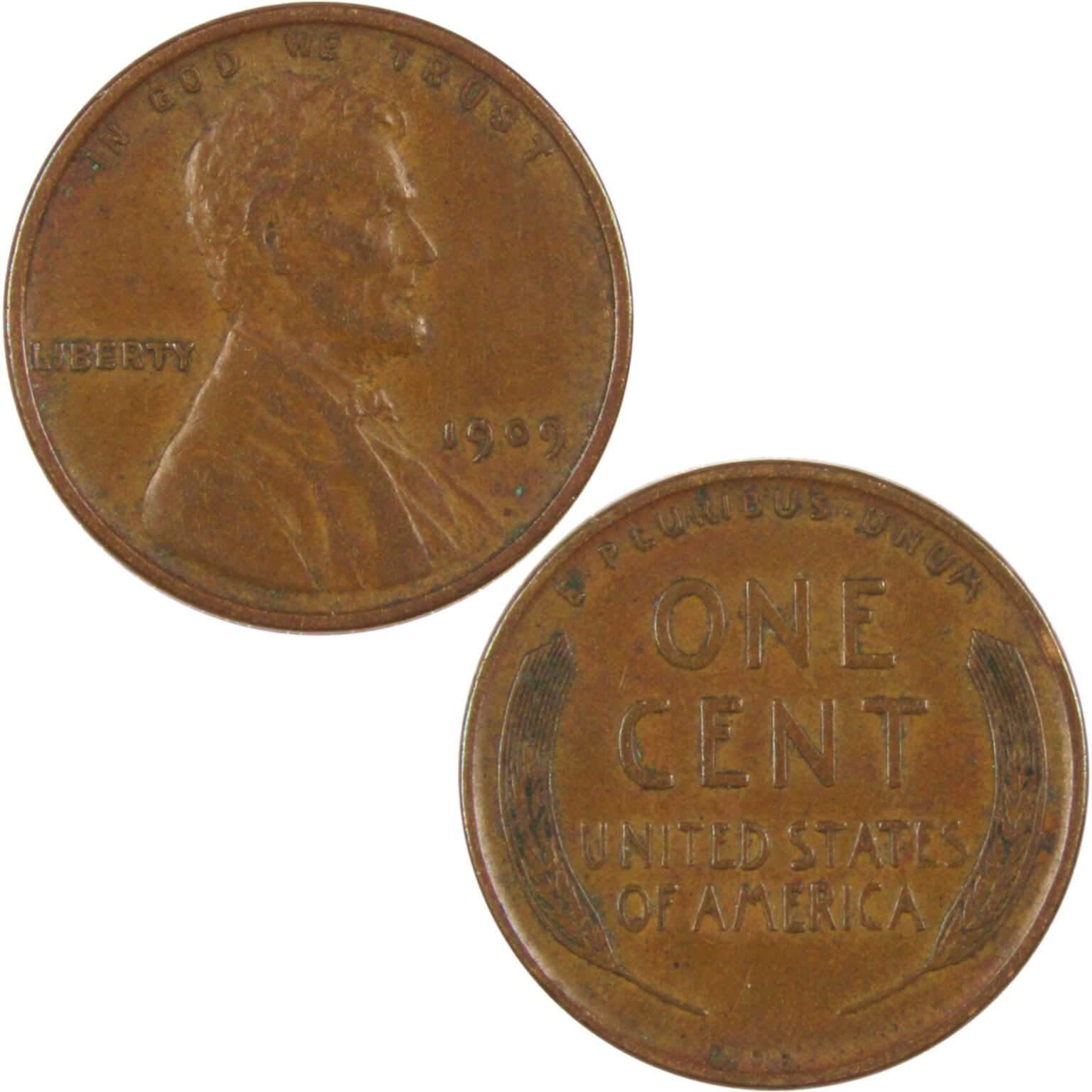 1909 VDB Lincoln Wheat Cent VF Very Fine Bronze Penny 1c Coin Collectible