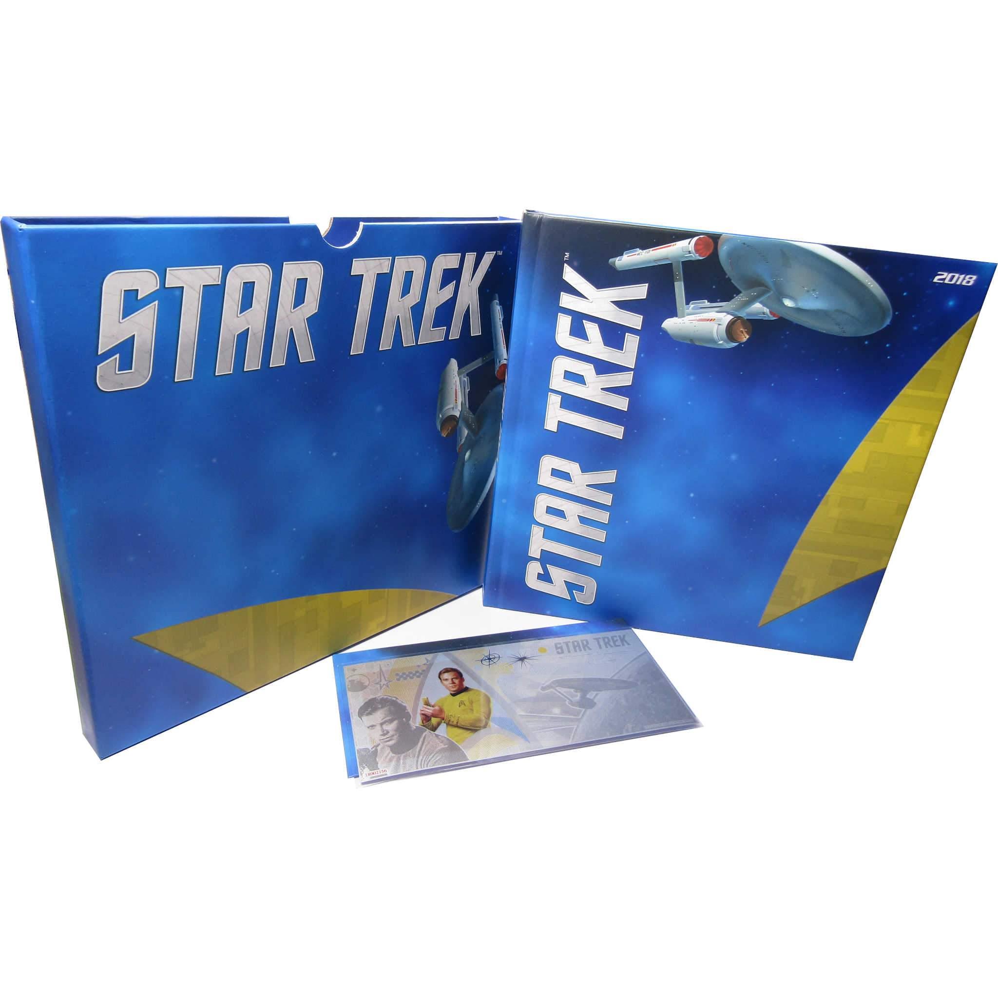 Star Trek Original Series Kirk 5g .999 Silver $1 Coin Note w/ Album 2018 Niue