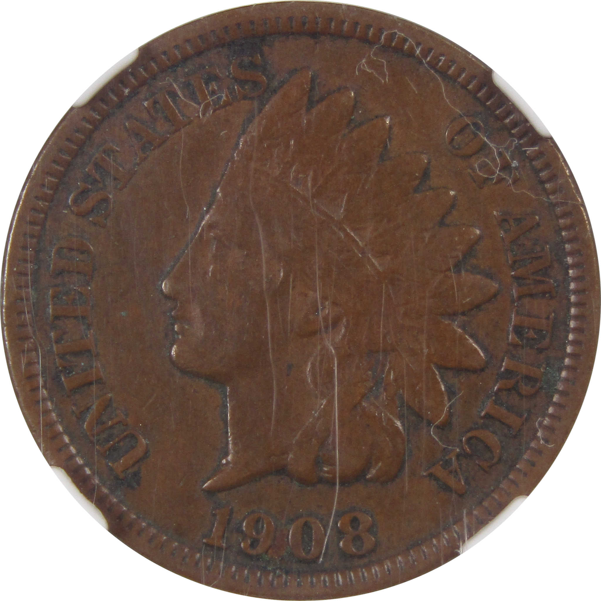 1908 S Indian Head Cent XF 40 BN NGC Bronze Penny 1c US Coin SKU:I3528