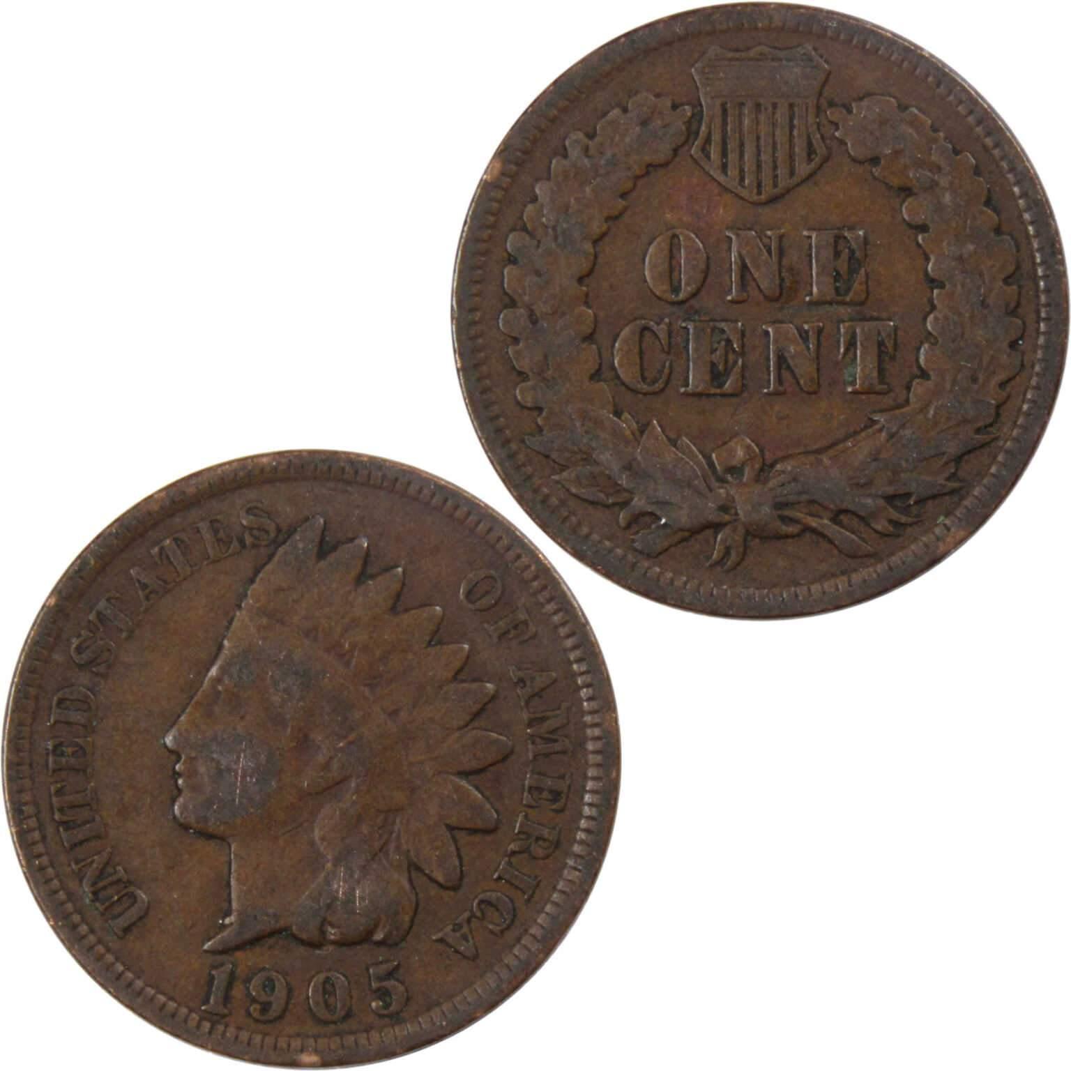 1905 Indian Head Cent G Good Bronze Penny 1c Coin Collectible