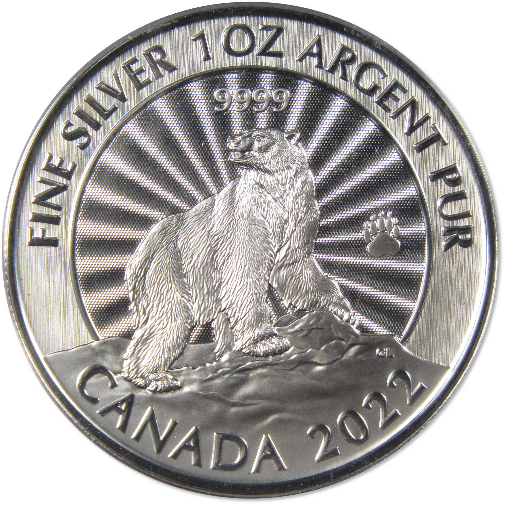 Majestic Polar Bear 1 oz .9999 Fine Silver Premium Bullion $5 Coin 2022 Canada
