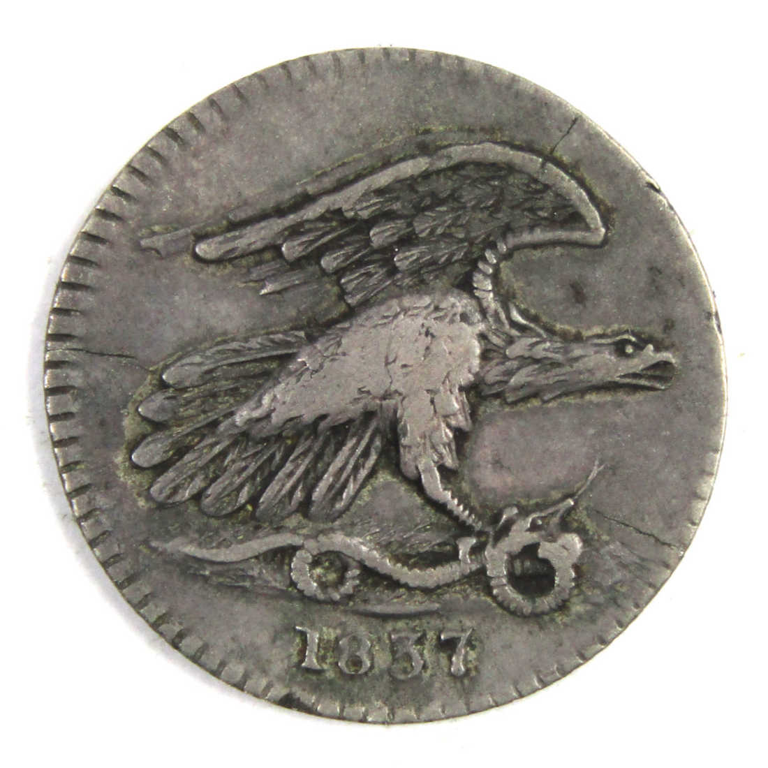 1837 Feuchtwanger Hard Times Token Cent F Fine 1c US SKU:Ebay993