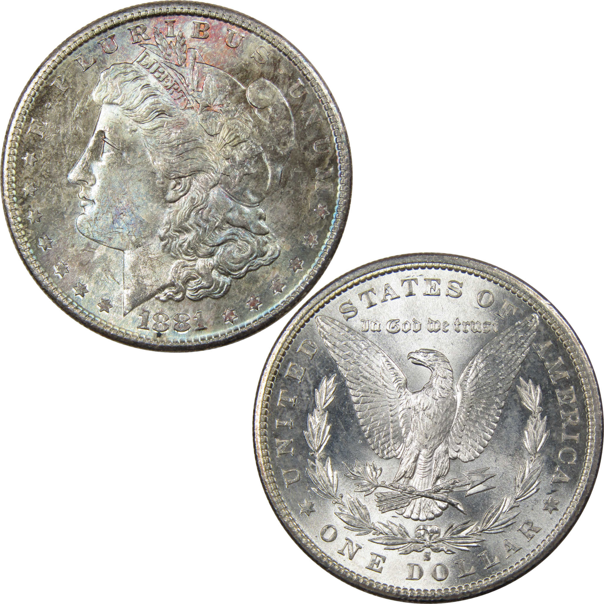 1881 S Morgan Dollar BU Choice Uncirculated Silver Toned SKU:I1245