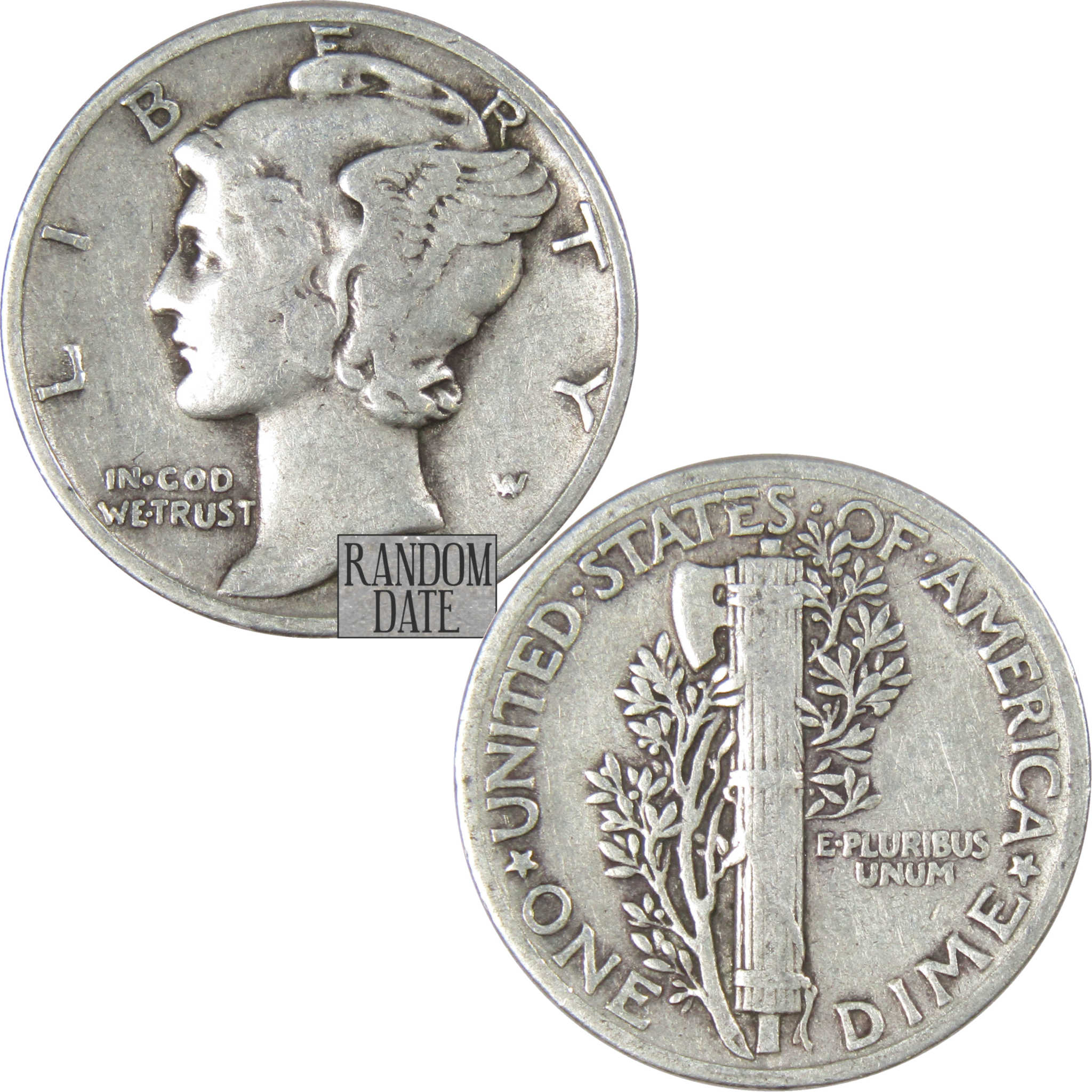 Mercury Dime Random Date F Fine 90% Silver 10c US Coin Collectible