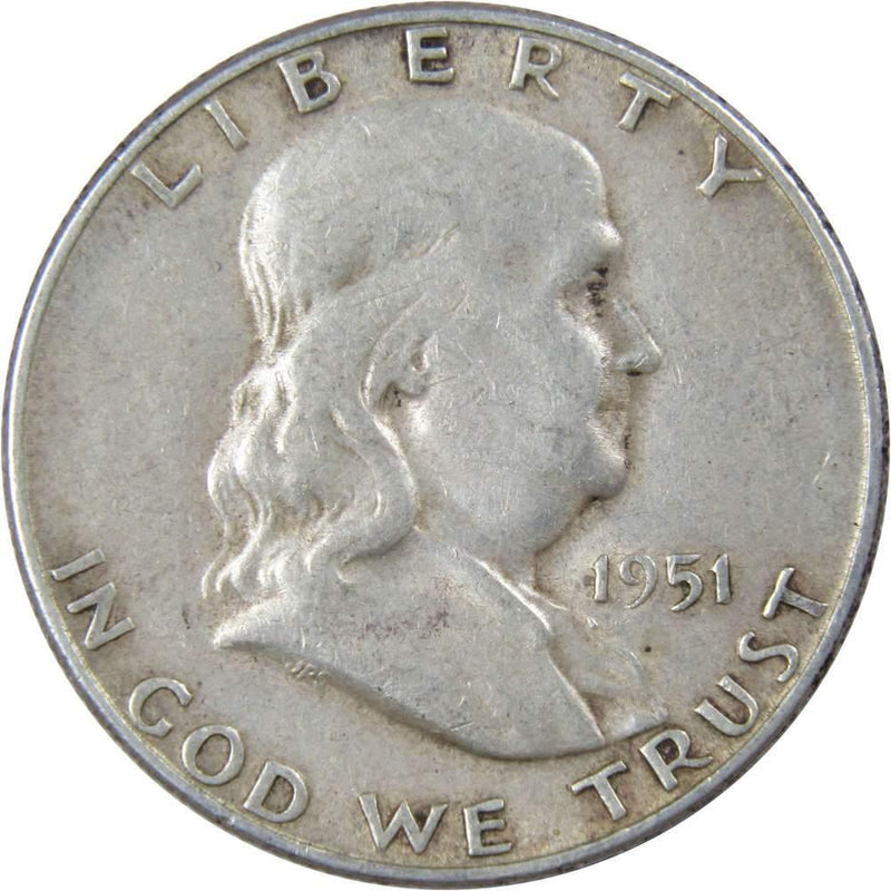 1951 S Franklin Half Dollar VF Very Fine 90% Silver 50c US Coin Collectible - Franklin Half Dollar - Franklin half dollars - Franklin coins - Profile Coins &amp; Collectibles