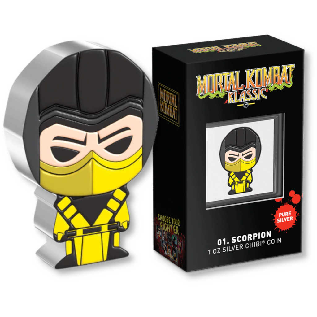 Mortal Kombat Klassic Scorpion Chibi Proof 2022 Niue COA SKU:OPC21