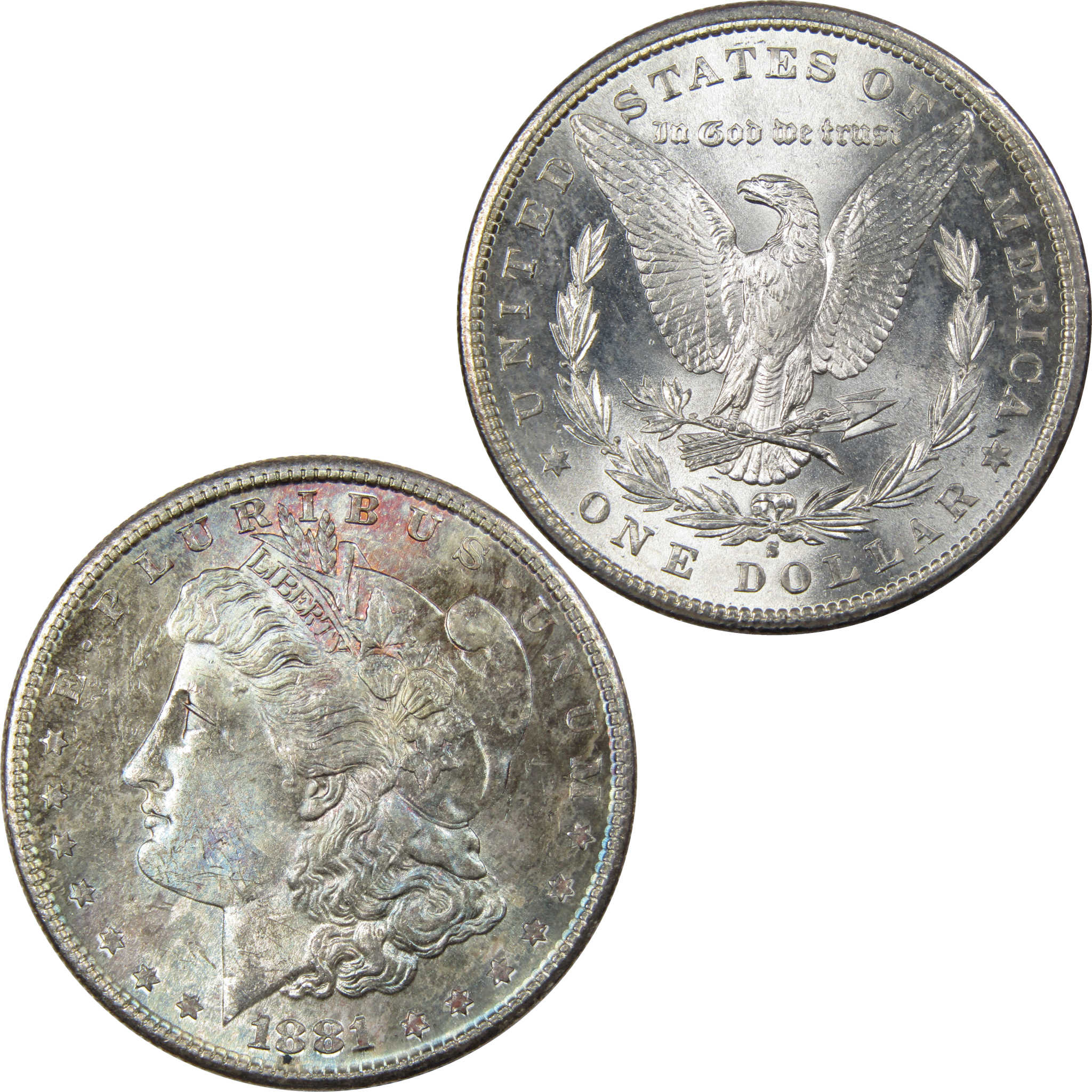 1881 S Morgan Dollar BU Choice Uncirculated Silver Toned SKU:I1245