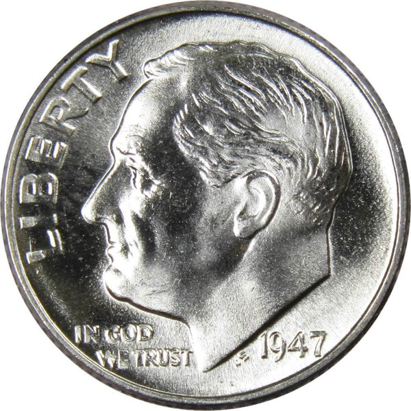 1947 Roosevelt Dime BU Uncirculated Mint State 90% Silver 10c US Coin - Roosevelt coin - Profile Coins &amp; Collectibles