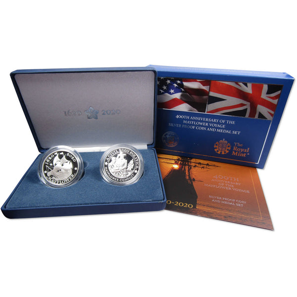 400th Anniversary of the Mayflower Voyage Silver Proof Set 2020 COA