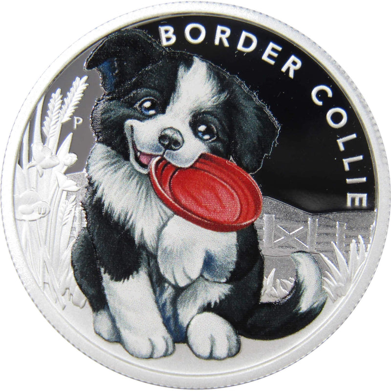 2018 Tuvalu 50c Puppies Border Collie 1/2 oz .9999 Silver Proof Coin - Profile Coins & Collectibles 
