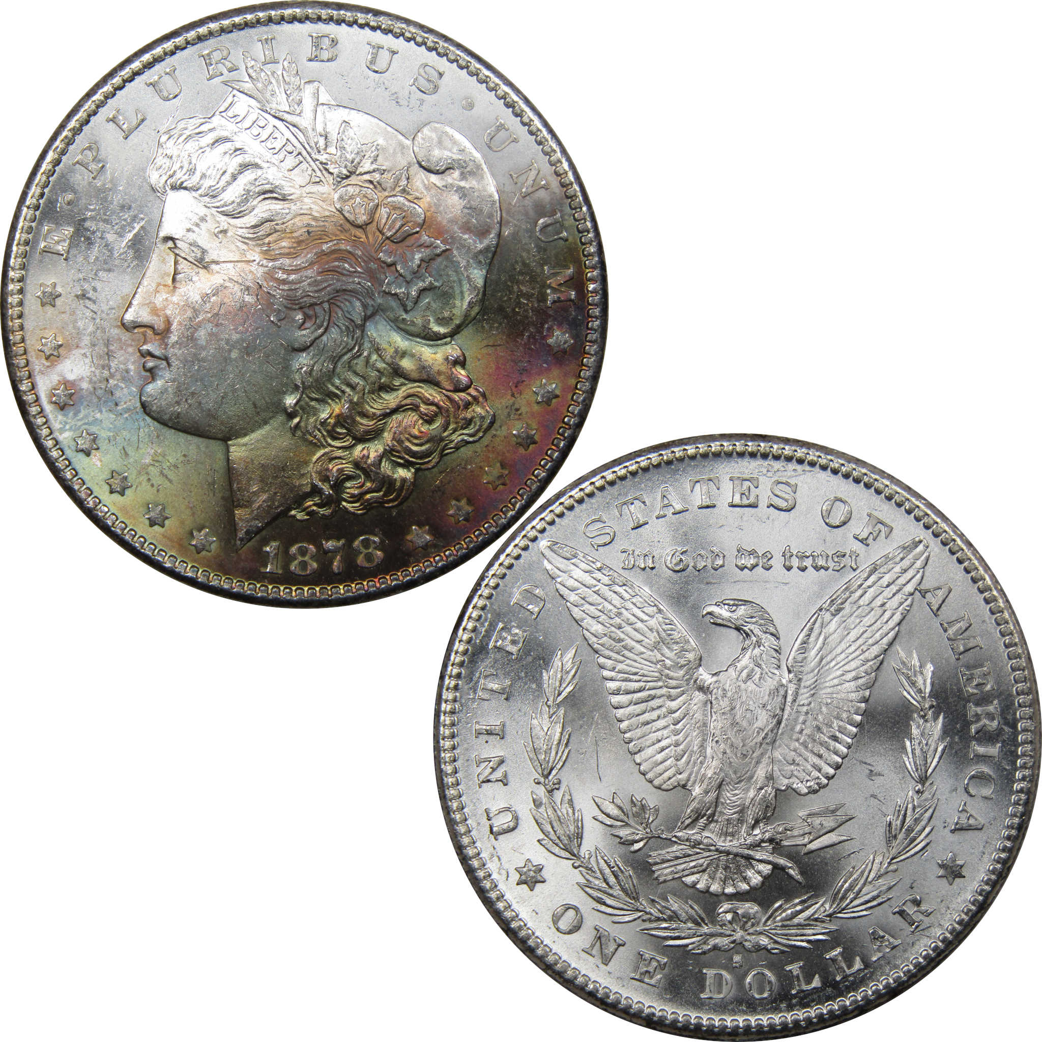 1878 S Morgan Dollar BU Uncirculated Mint State Silver Toned SKU:I2022