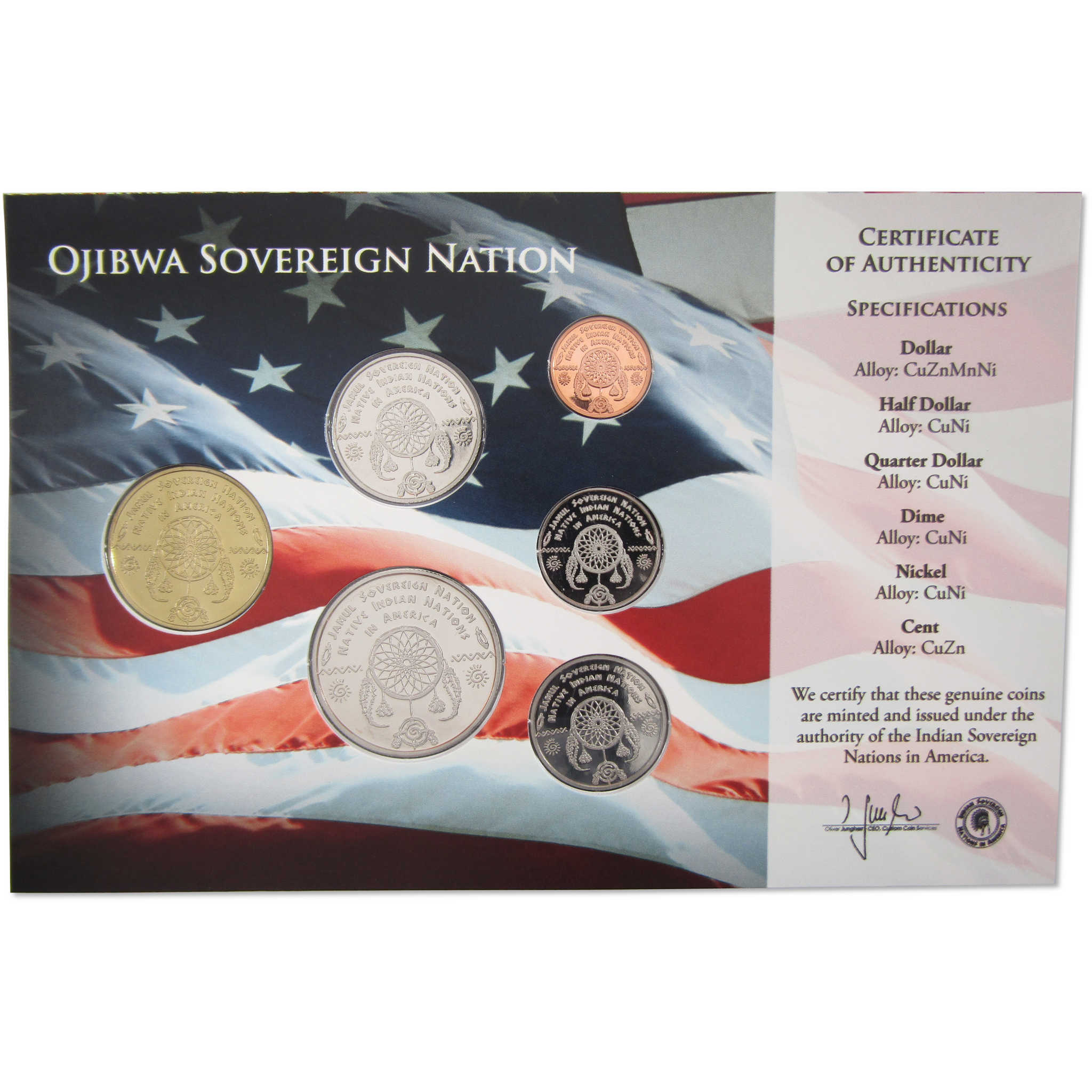2020 Jamul Native American Ojibwa Sovereign Nation Uncirculated Coin Set