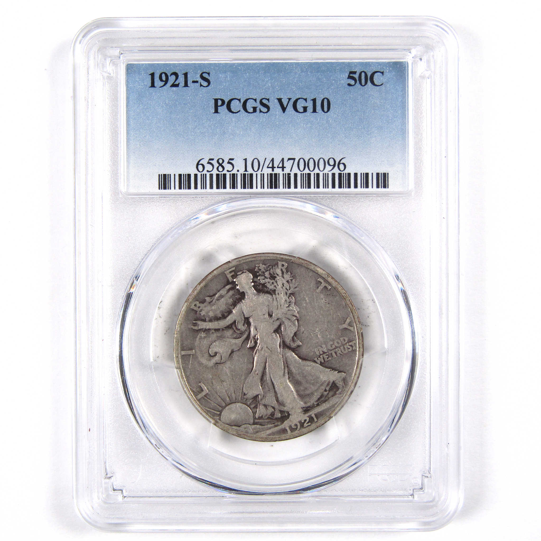 1921 S Liberty Walking Half Dollar VG 10 PCGS 90% Silver 50c SKU:I2952