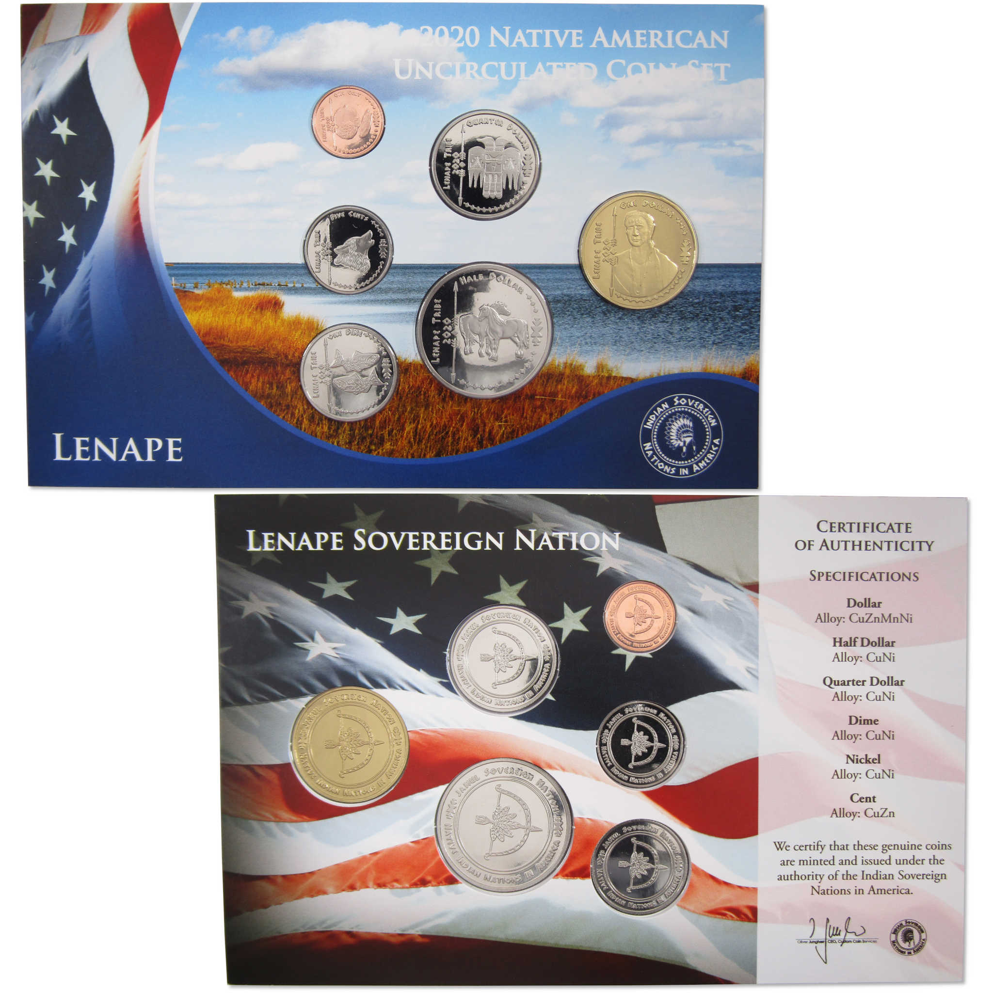 2020 Jamul Native American Lenape Sovereign Nation Uncirculated Coin Set