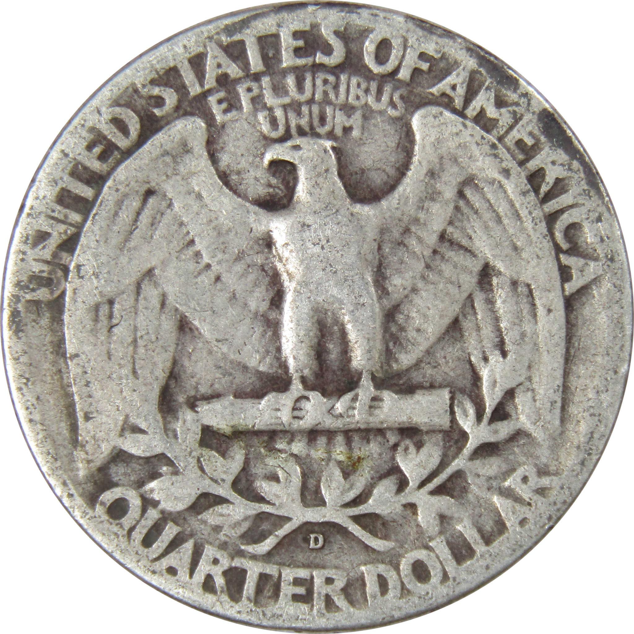 1942 D Washington Quarter VG Very Good 90% Silver 25c US Coin Collectible