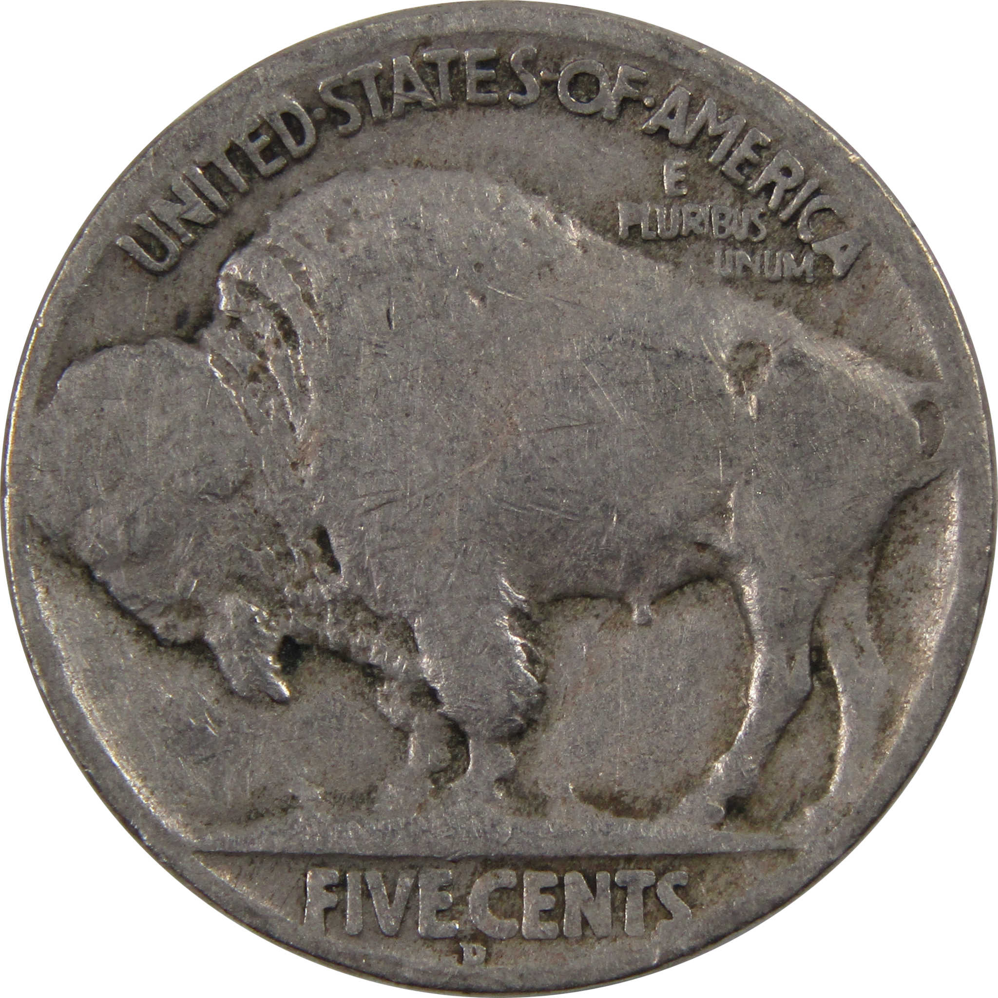 1918 D Indian Head Buffalo Nickel 5 Cent Piece AG About Good SKU:I3298