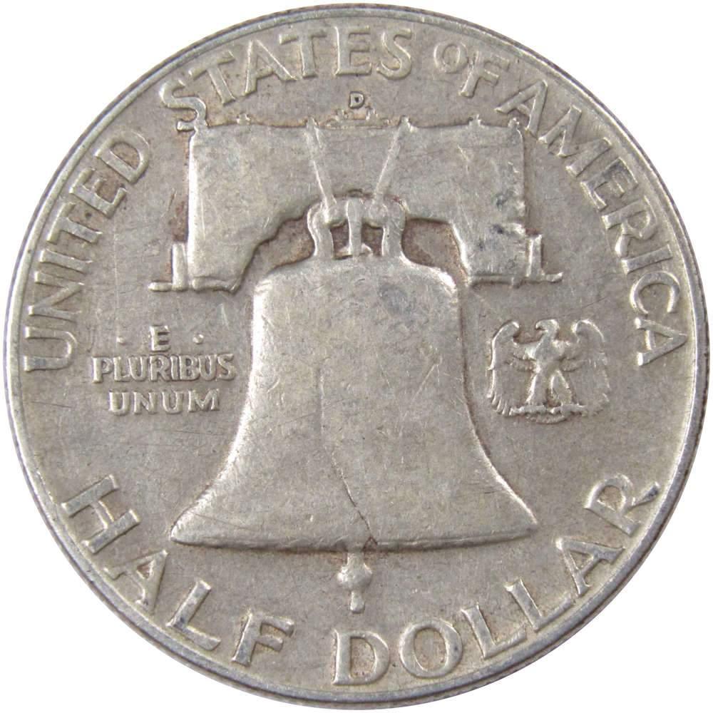 1950 D Franklin Half Dollar VF Very Fine 90% Silver 50c US Coin Collectible