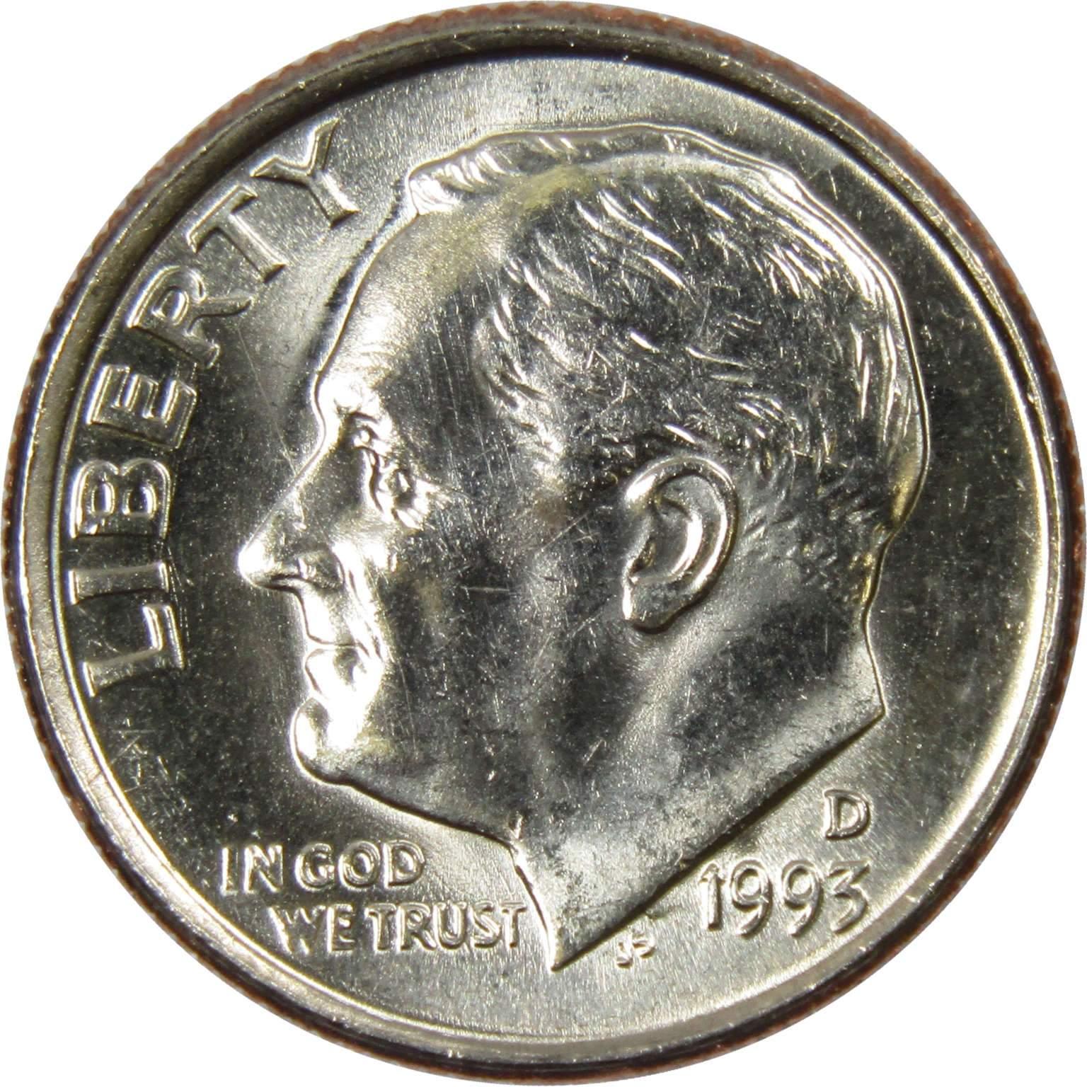 1993 D Roosevelt Dime BU Uncirculated Mint State 10c US Coin Collectible