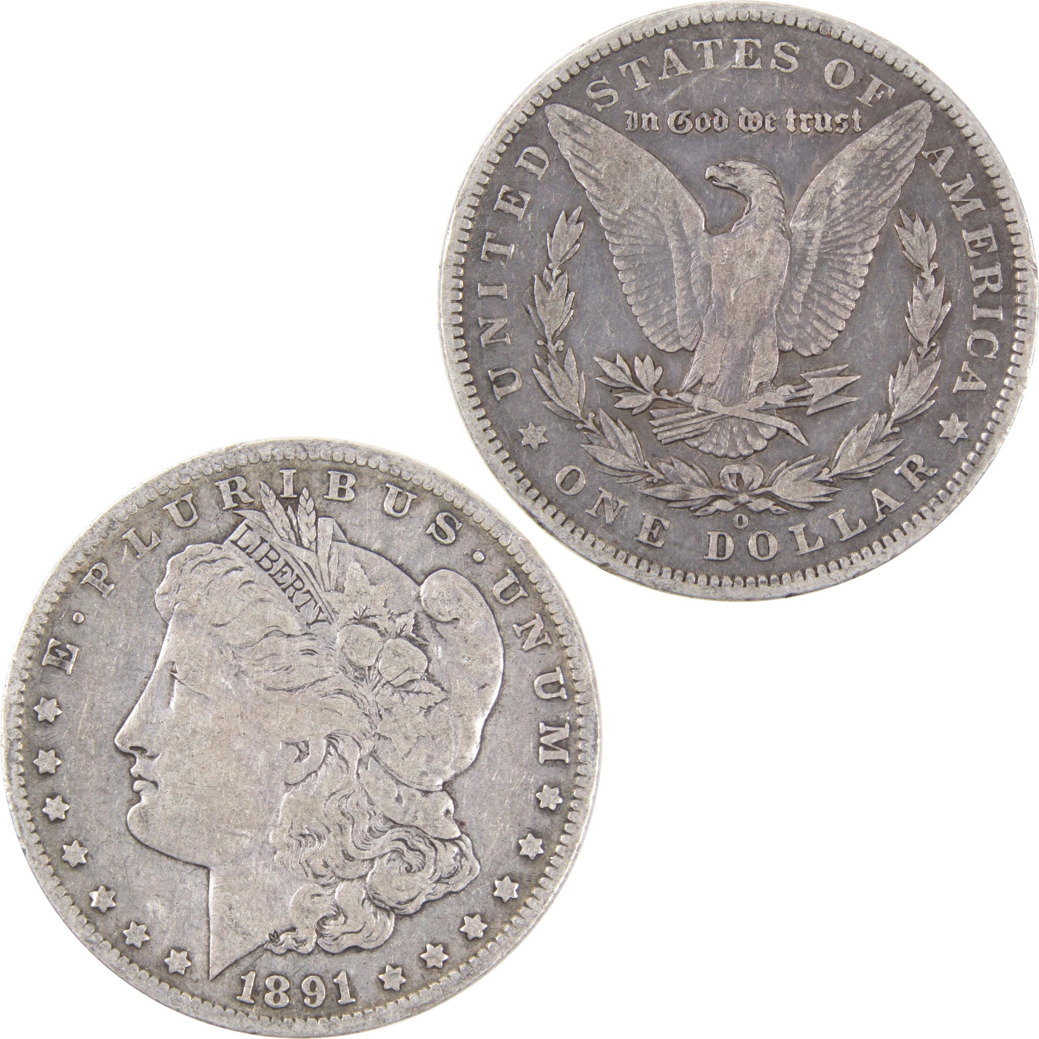 1891 O VAM-1A1 E on Reverse Morgan Dollar F Fine Silver Coin SKU:I2553 - Morgan coin - Morgan silver dollar - Morgan silver dollar for sale - Profile Coins &amp; Collectibles